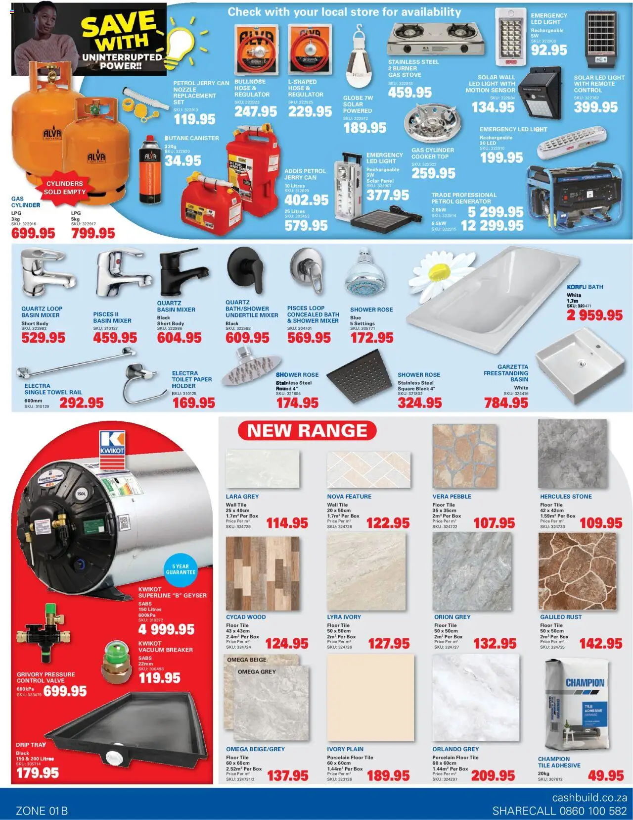 Cashbuild Gauteng - Catalogue	 │ valid from 25.08.2025 | Page: 3 | Products: Tray, Towel, Geyser, Valve