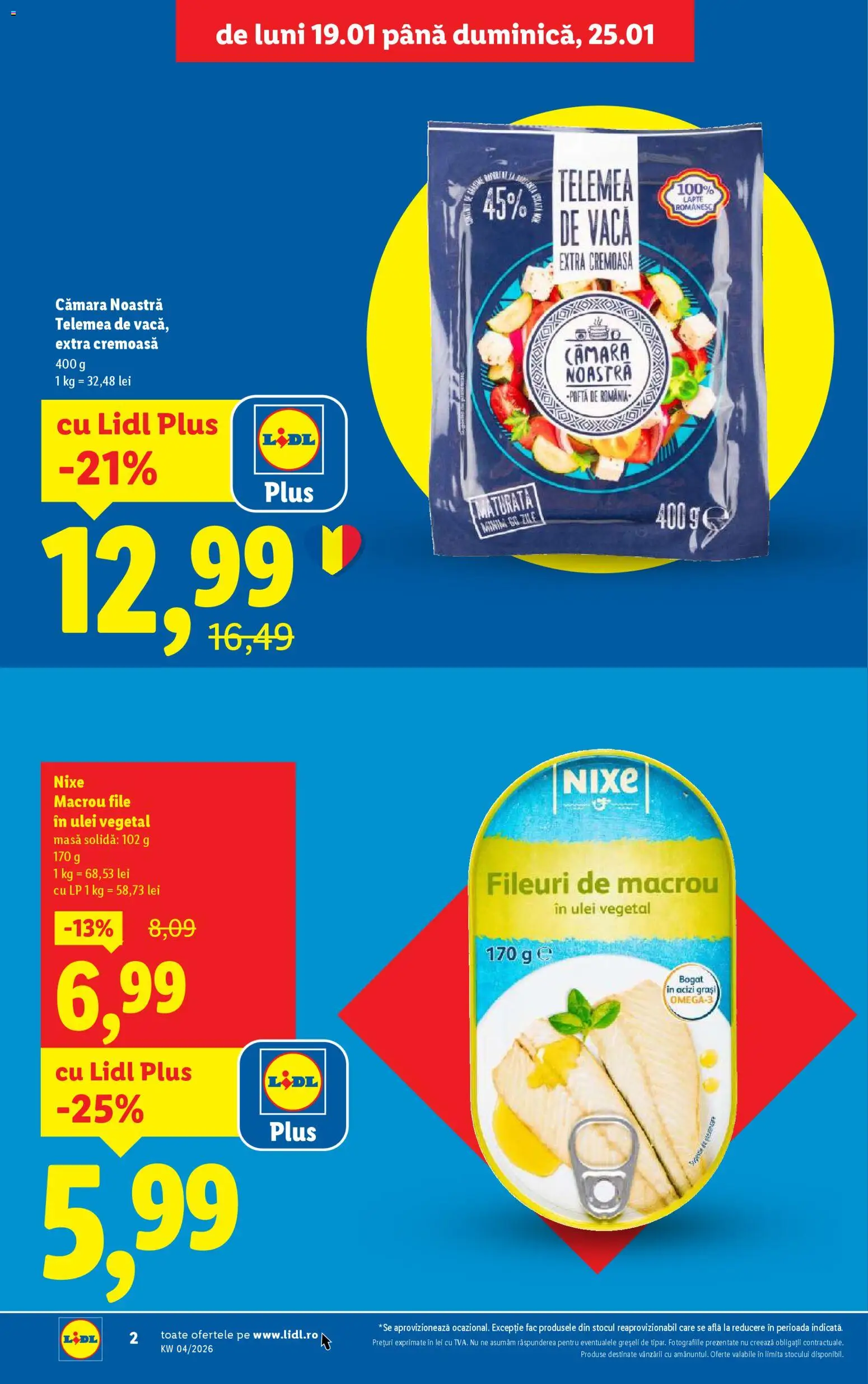 Noul catalog Lidl – valabil de la 19.01.2026 | Pagină: 2 | Produse: Masă, Lapte, Ulei