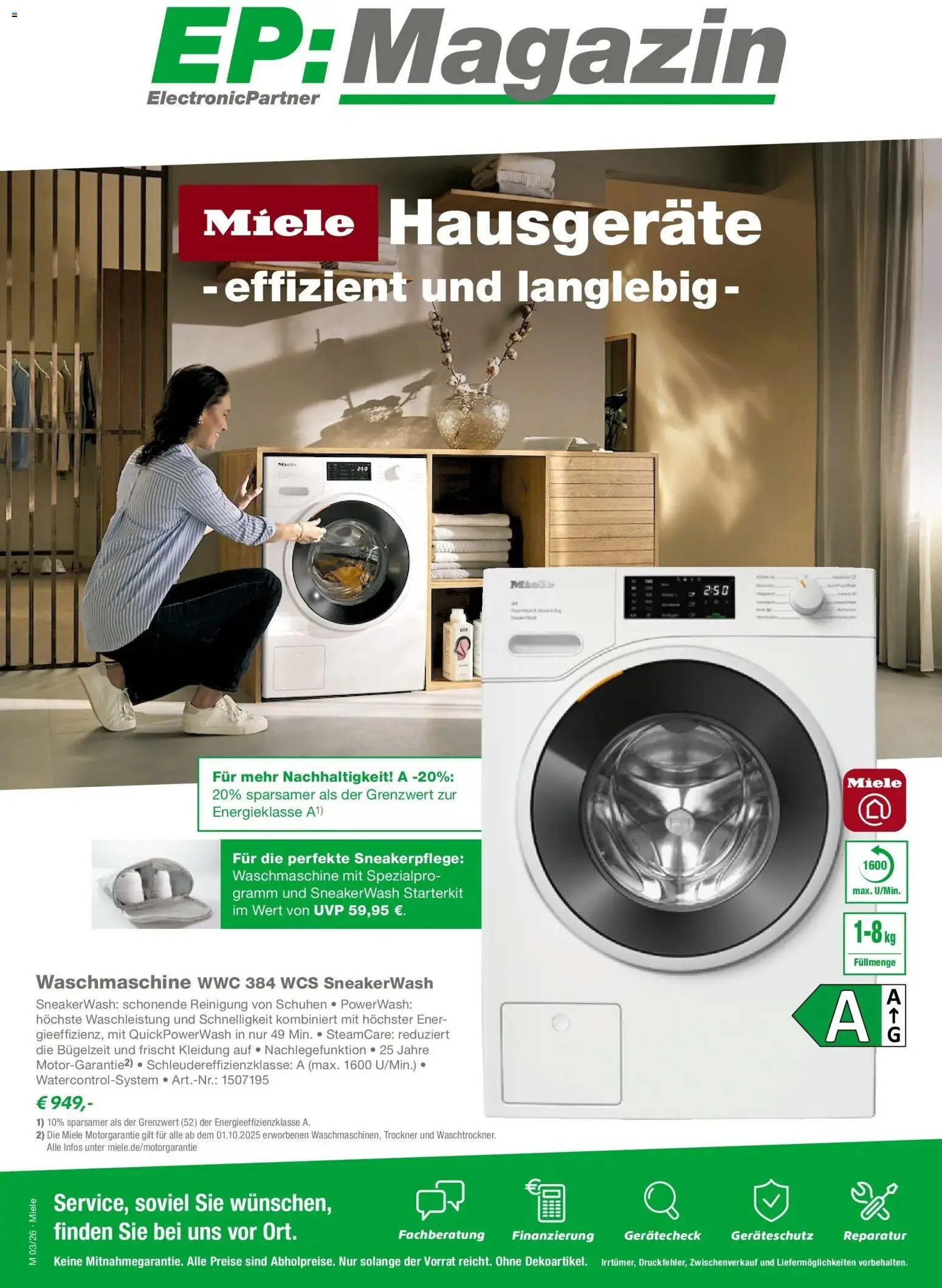Angebote - EP:Urban & Krüger 1149150 16.03.2026 (ab 15.03.2026) zum Blättern | Seite: 1 | Produkte: Miele, Trockner, Waschmaschine