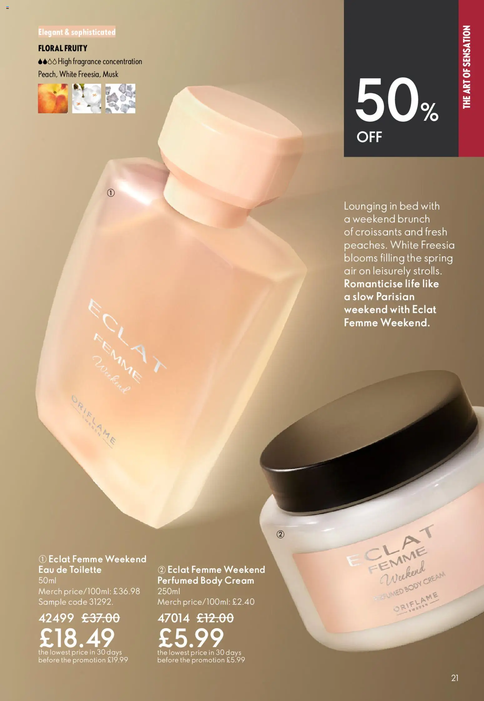 {H1} | Page: 21 | Products: Fragrance, Body cream, Cream, Bed