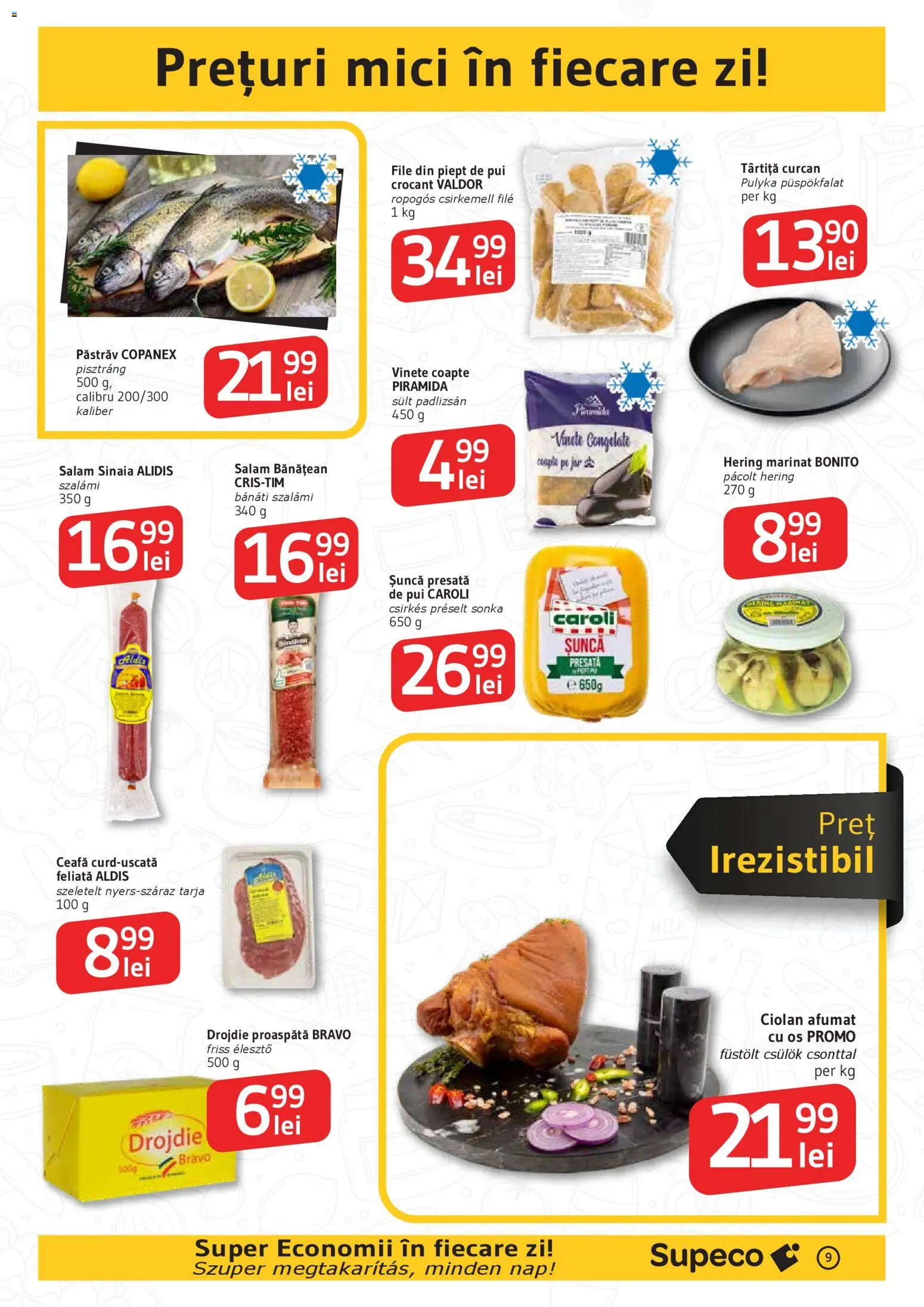 Noul catalog Supeco – valabil de la 27.11.2025 | Pagină: 9 | Produse: Hacıyatmaz Kedi Oyuncağı, Mici, Salam, Șuncă