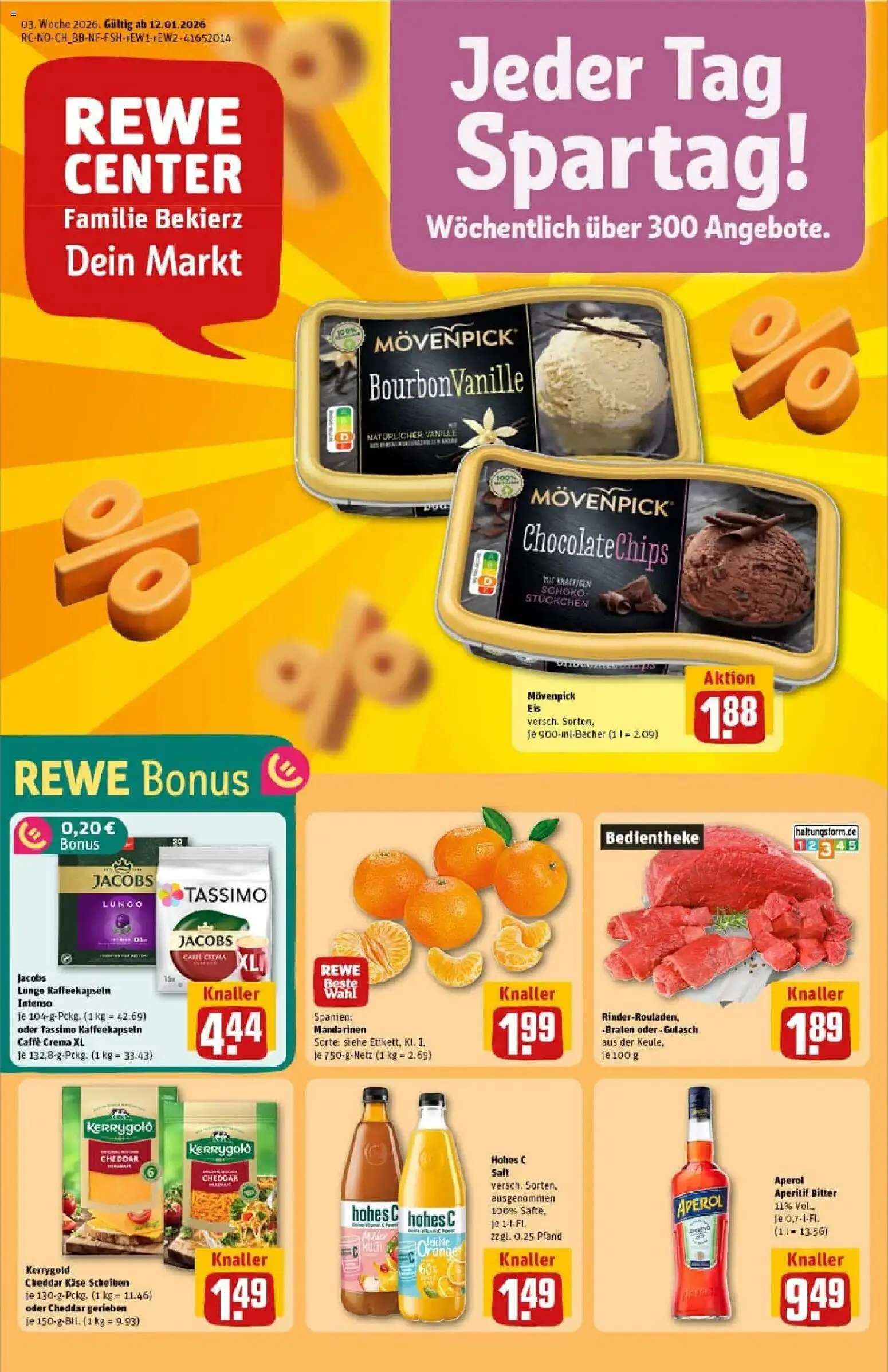 Rewe prospekt Hamburg / Wilhelmsburg	 – gültig ab 11.01.2026 | Seite: 1 | Produkte: Käse, Movenpick eis, Hohes c, Eis