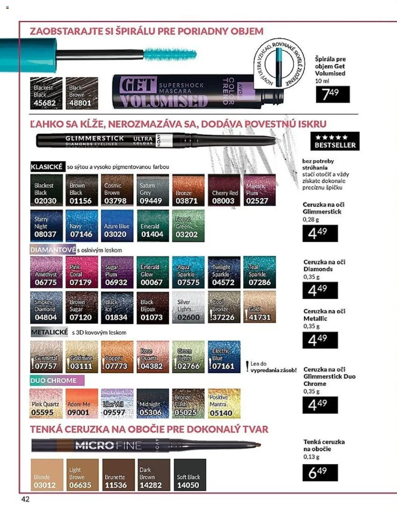 Nové Avon akcie – leták je platný od 01.10.2025 | Strana: 42 | Produkty: Ceruzka na oči, Ceruzka
