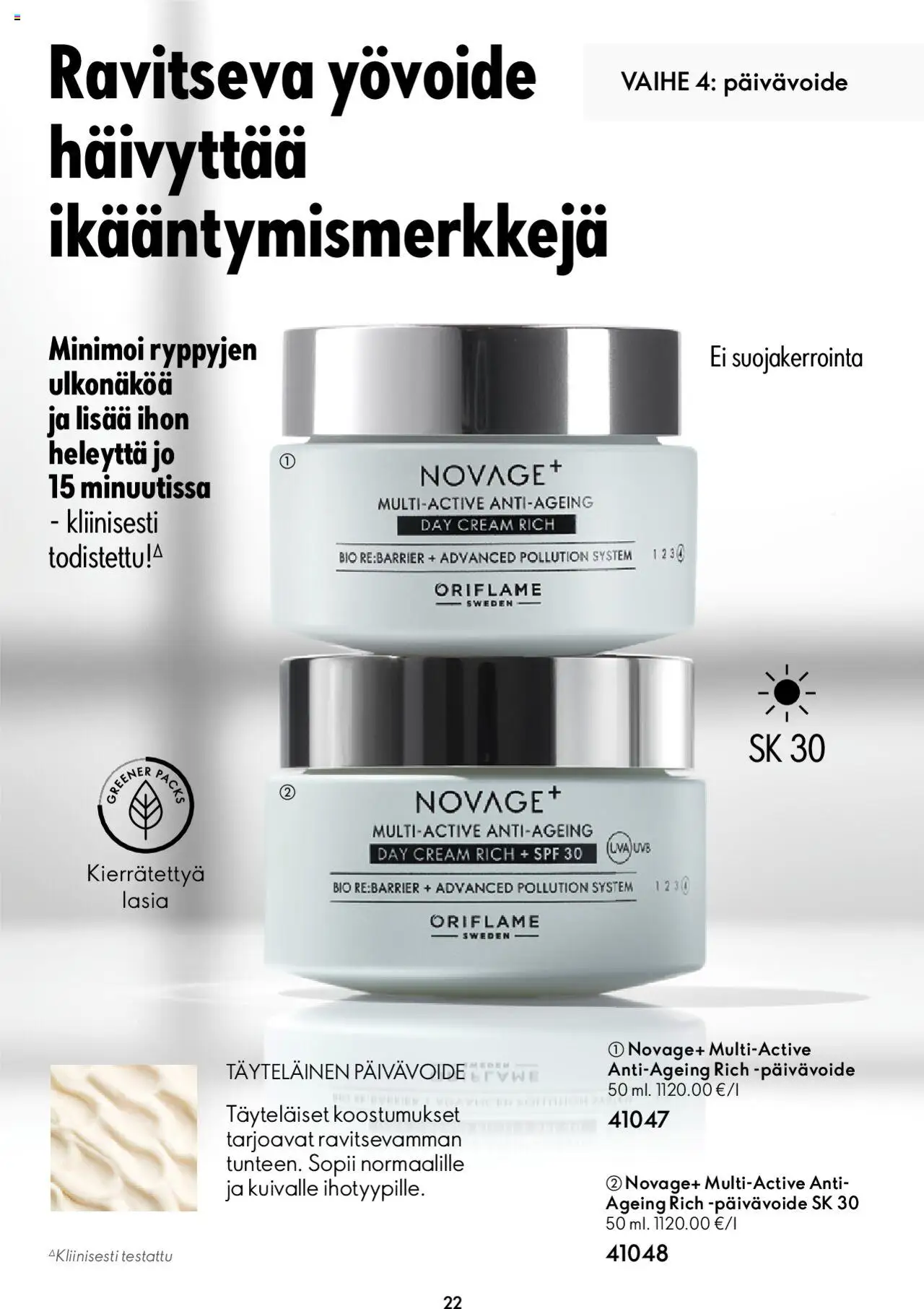 Oriflame Novage+ – voimassa 25.01.2024 alkaen | Sivu: 22 | Tuotteet: Yövoide