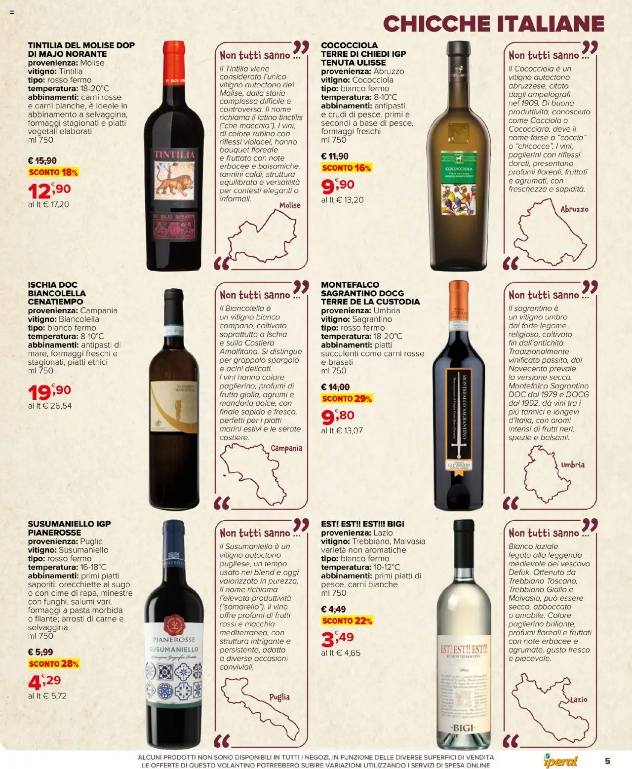 Volantino Iperal del 01.10.2025 | Pagina: 5 | Prodotti: Spezie, Frutta, Vino, Sugo