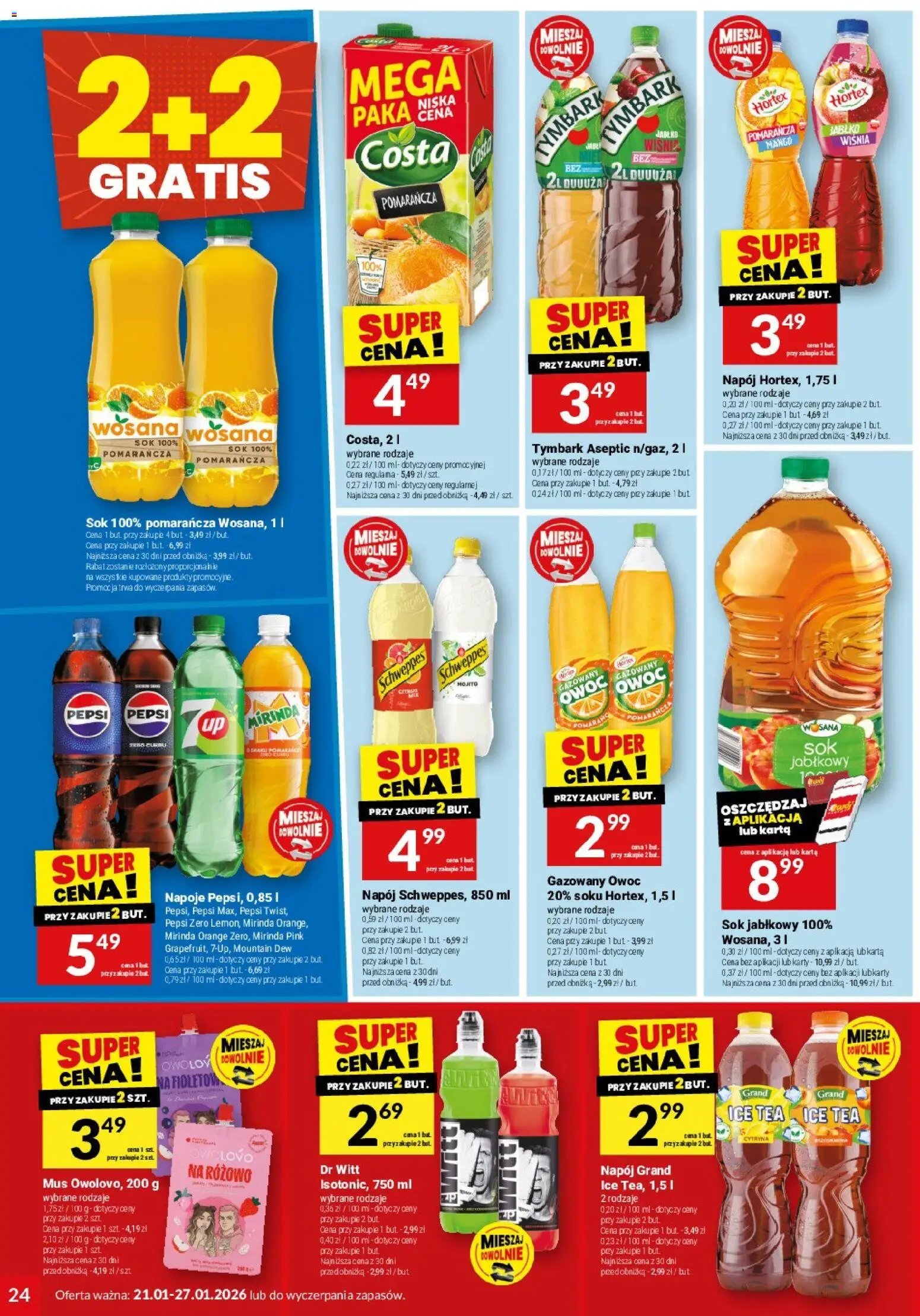 Twój Market Gazetka od 21.01.2026 | Strona: 24 | Produkty: Mango, Napoje, Pepsi, Sok
