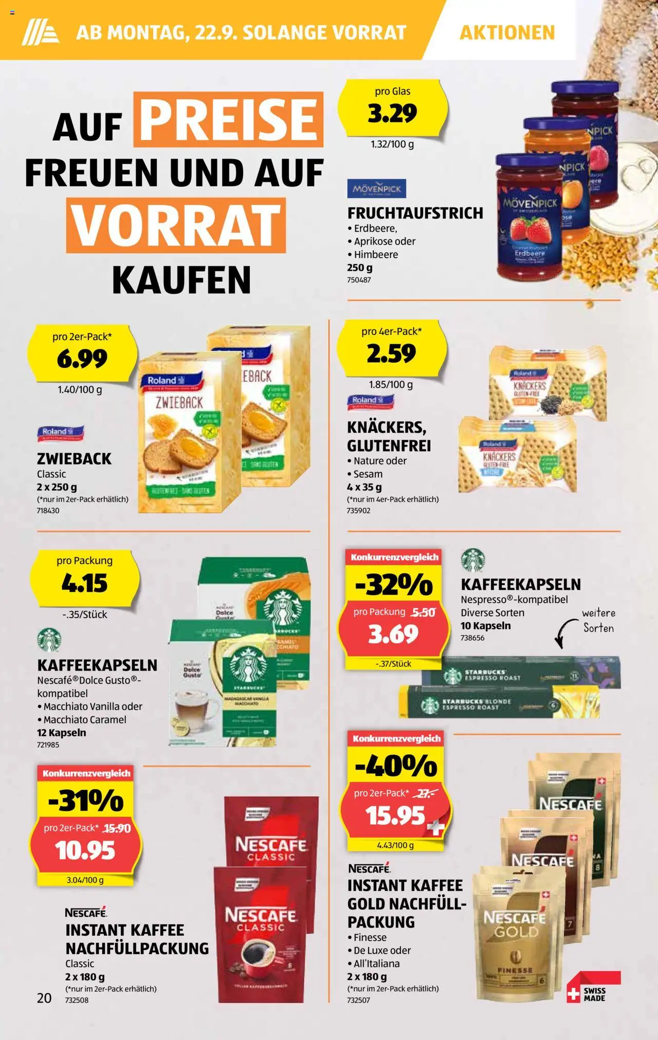 Aldi Aktionen – gültig ab 18.09.2025 | Seite: 21 | Produkte: Kaffee, Himbeere