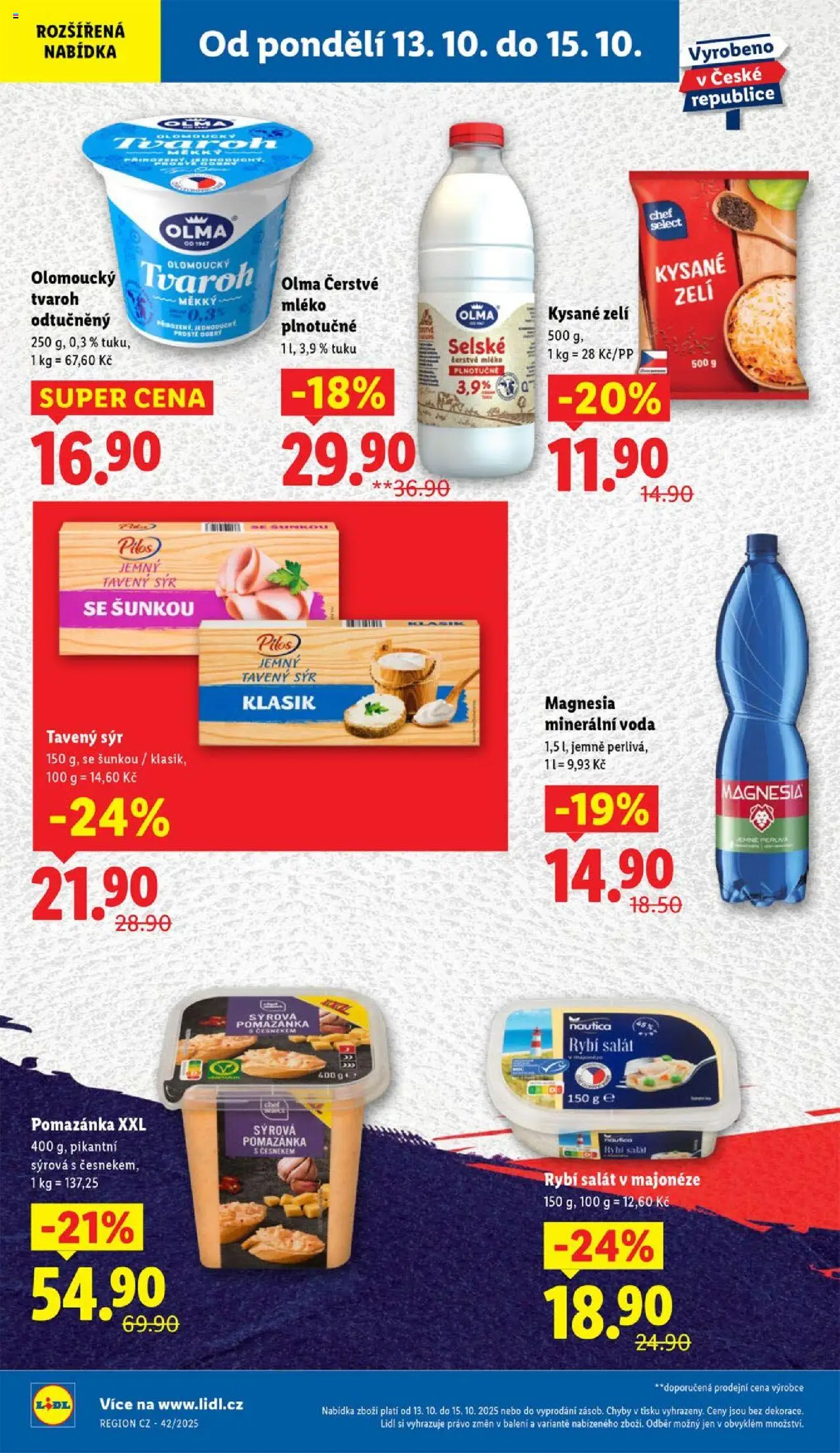 Lidl leták od 13.10.2025 | Strana: 18 | Produkty: Mléko, Rybí salát, Tvaroh, Magnesia