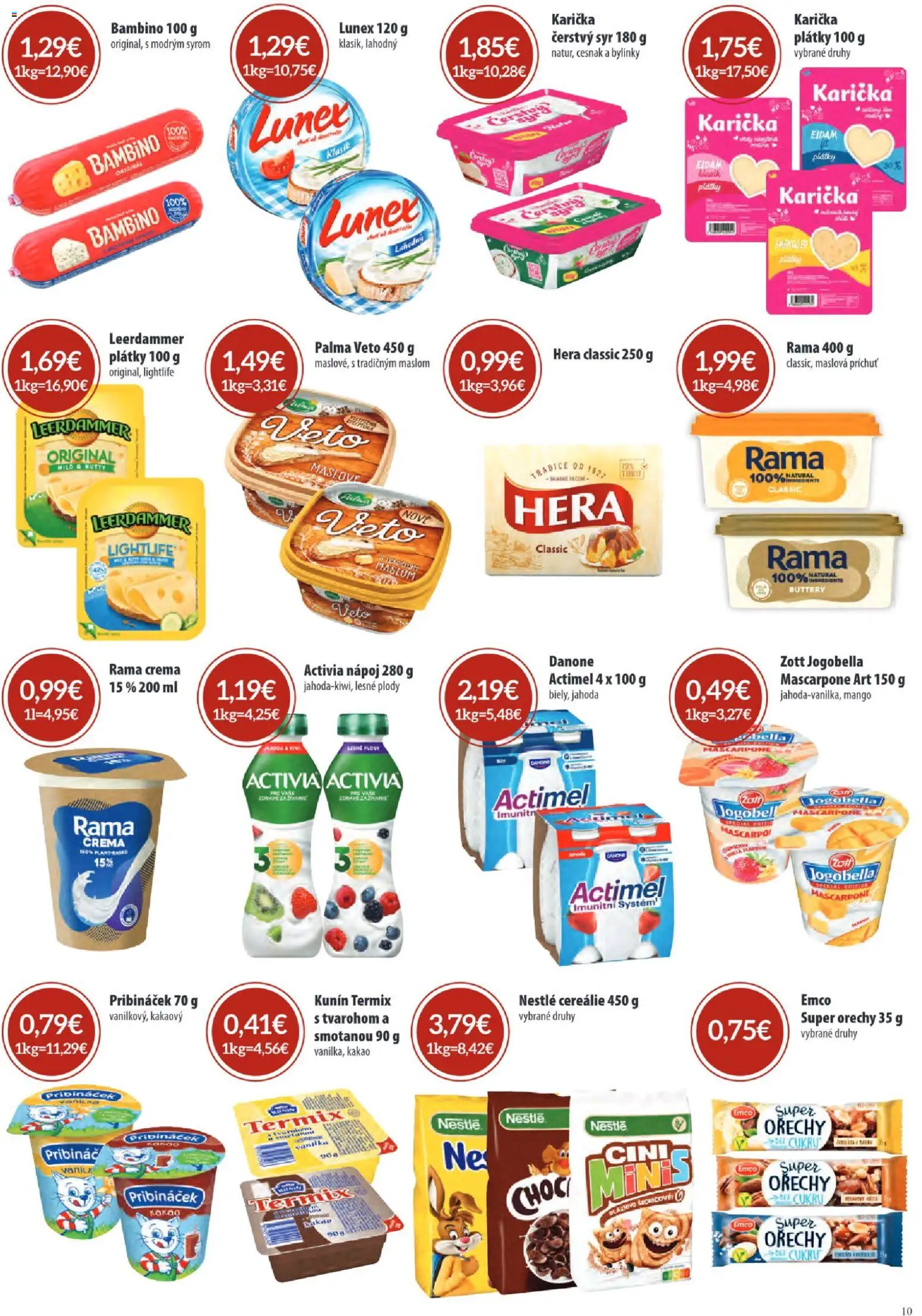 Nové Sintra akcie – leták je platný od 01.04.2026 | Strana: 10 | Produkty: Eidam, Rama, Mango, Kakao