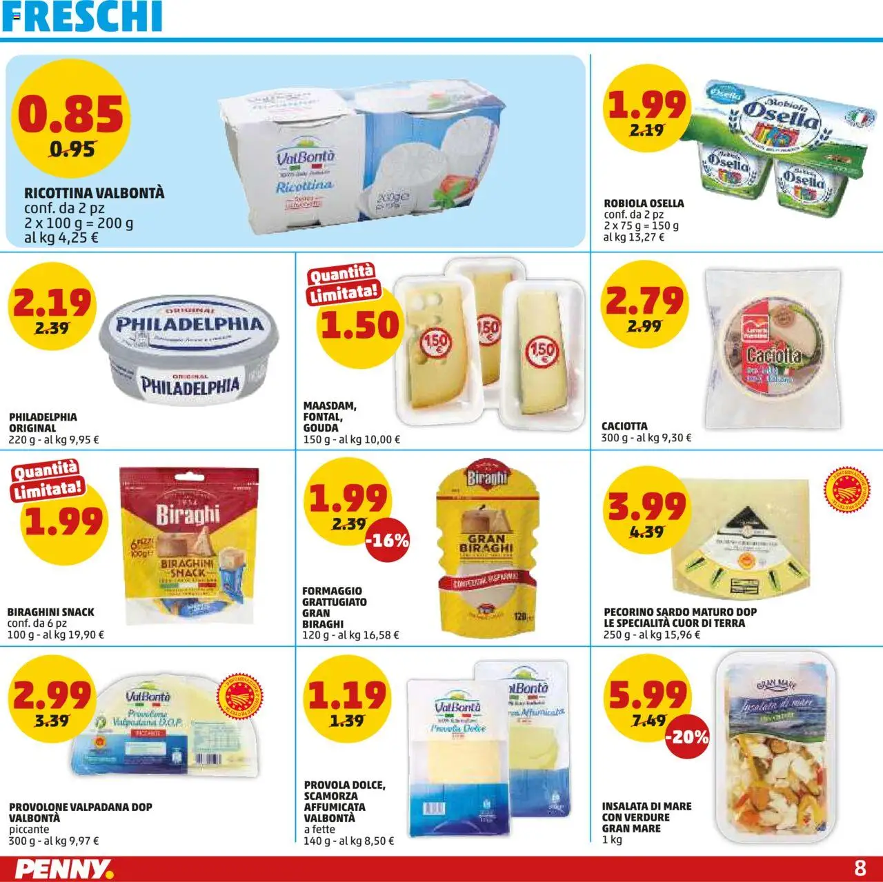 Volantino PENNY del 05.06.2025 | Pagina: 8 | Prodotti: Provolone, Verdure, Robiola, Pecorino