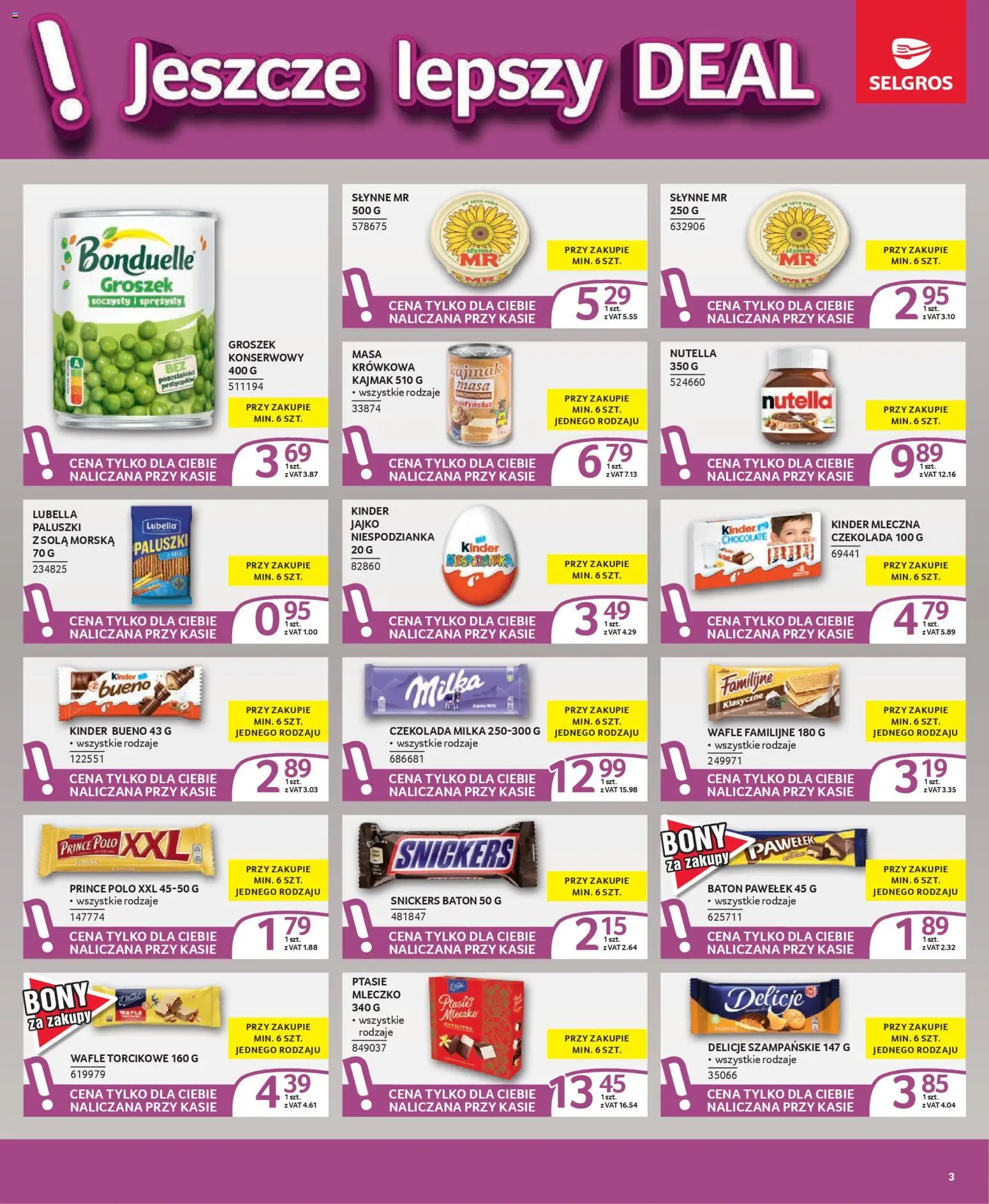 Selgros cash&carry - Oferta dla profesjonalistów od 09.04.2026 | Strona: 3 | Produkty: Prince polo xxl, Wafle, Milka, Kajmak
