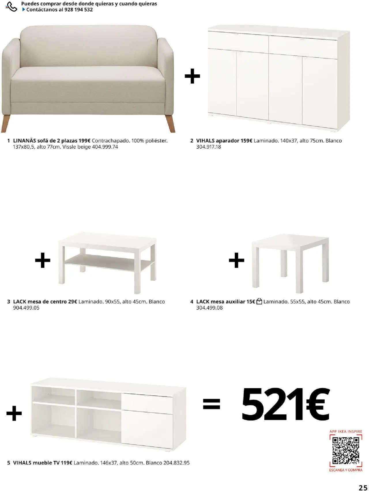 Catálogo IKEA Salones │ válido desde el 01.09.2025 | Página: 25 | Productos: Mesa auxiliar, Sofá, Mesa, Aparador