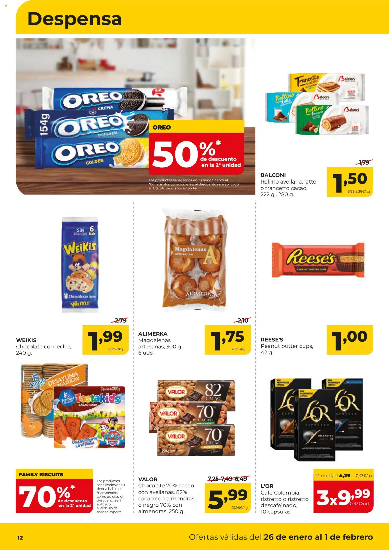 Alimerka folleto Castilla y León │ válido desde el 26.01.2026 | Página: 12 | Productos: Café, Chocolate, Magdalenas, Φρυγανιές σικάλεως