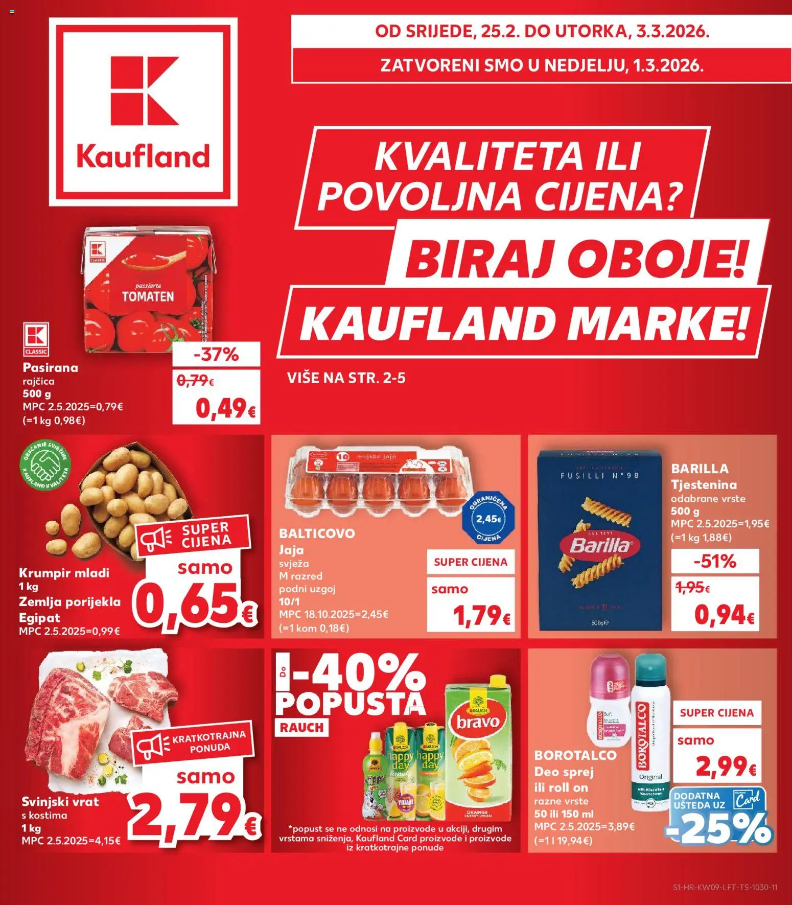 Kaufland HR akciós ujság - amely érvényes a következő dátumtól: 25.02.2026 | Oldal: 1