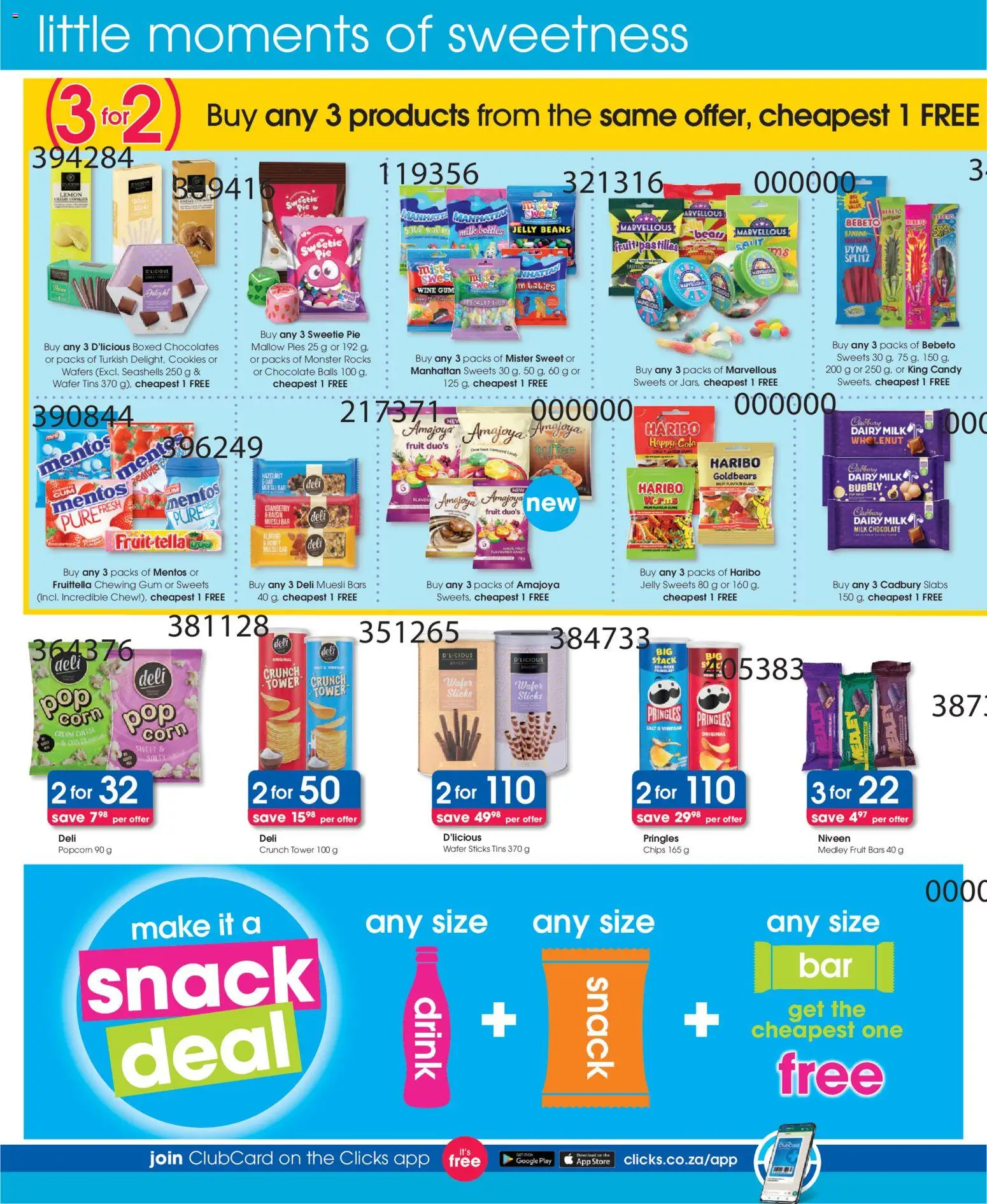 New Clicks catalogue – valid from 23.04.2026 | Page: 50 | Products: Beans, Popcorn, Fruit, Lemon