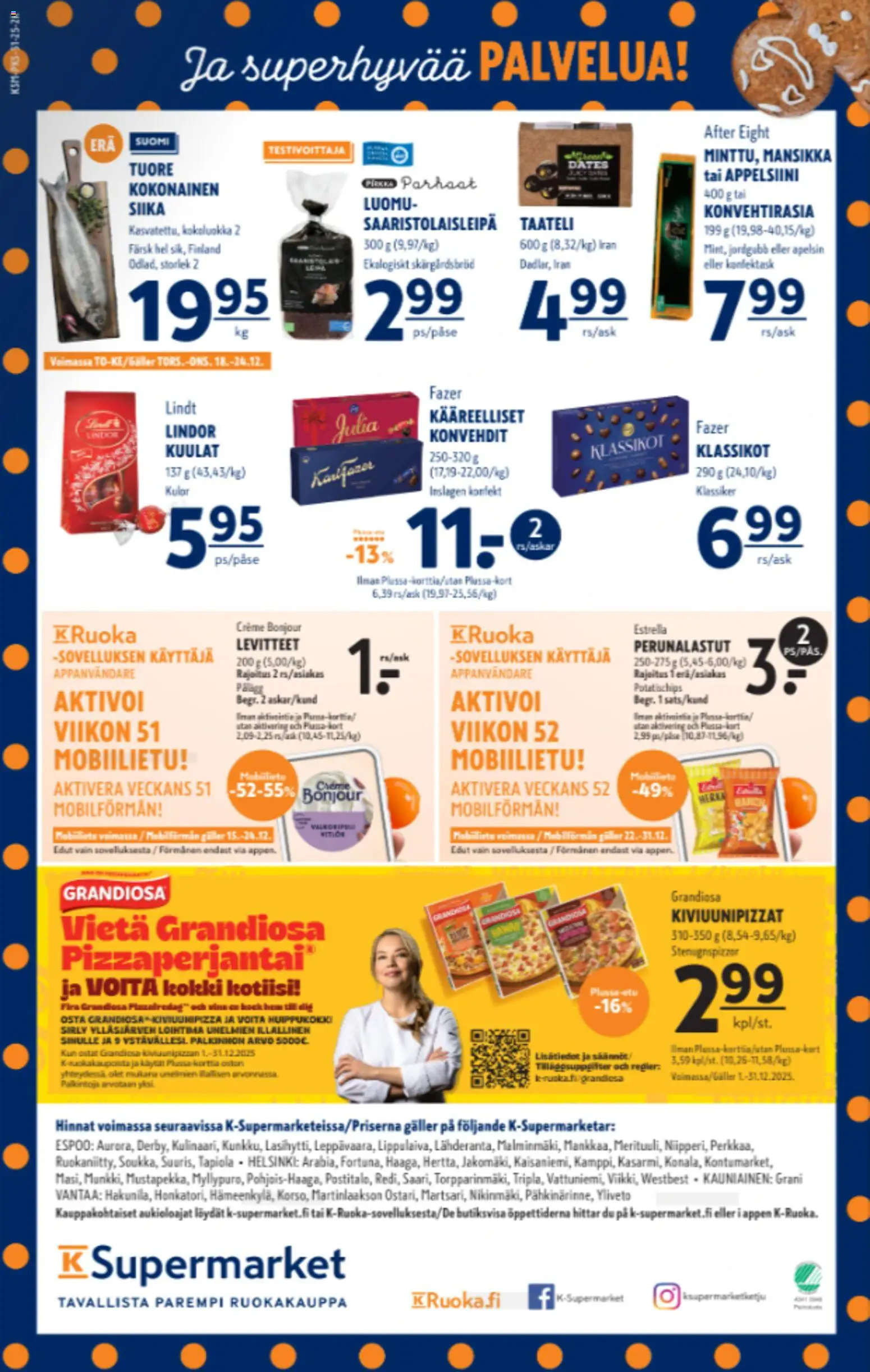 K-Supermarket tarjoukset – voimassa 18.12.2025 alkaen | Sivu: 4 | Tuotteet: Kokonainen