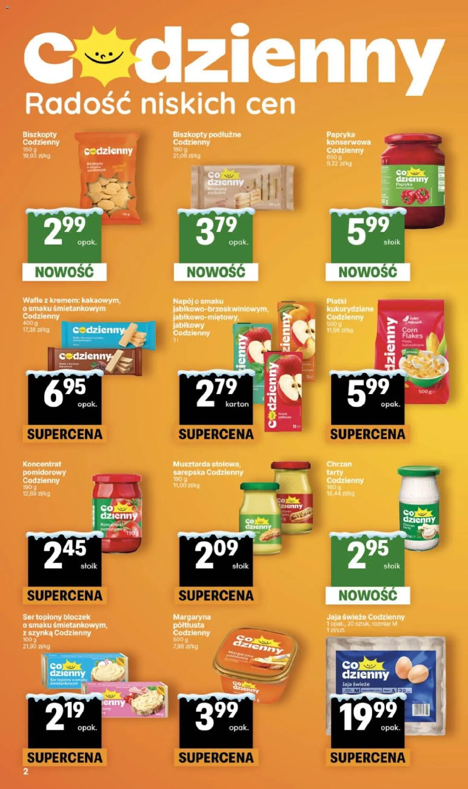 Delikatesy Centrum Gazetka od 22.01.2026 | Strona: 2 | Produkty: Wafle, Szynka, Jaja, Corn Flakes