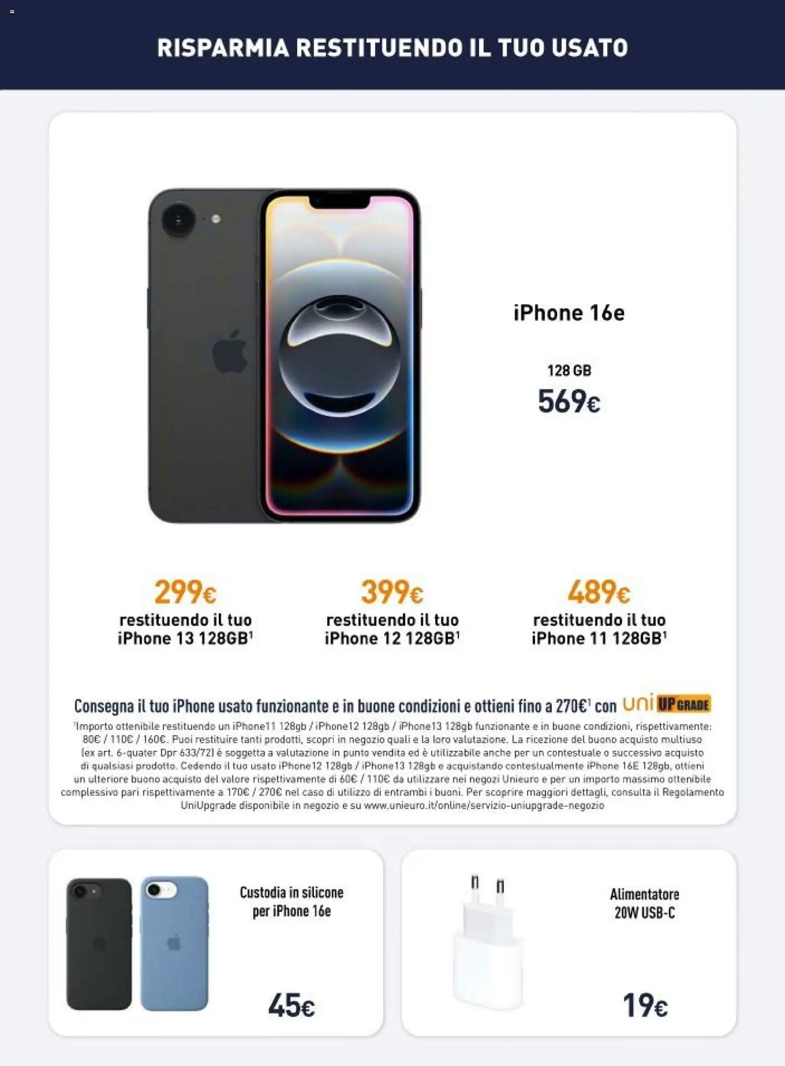 Volantino Unieuro del 20.03.2026 | Pagina: 11 | Prodotti: Iphone, Silicone