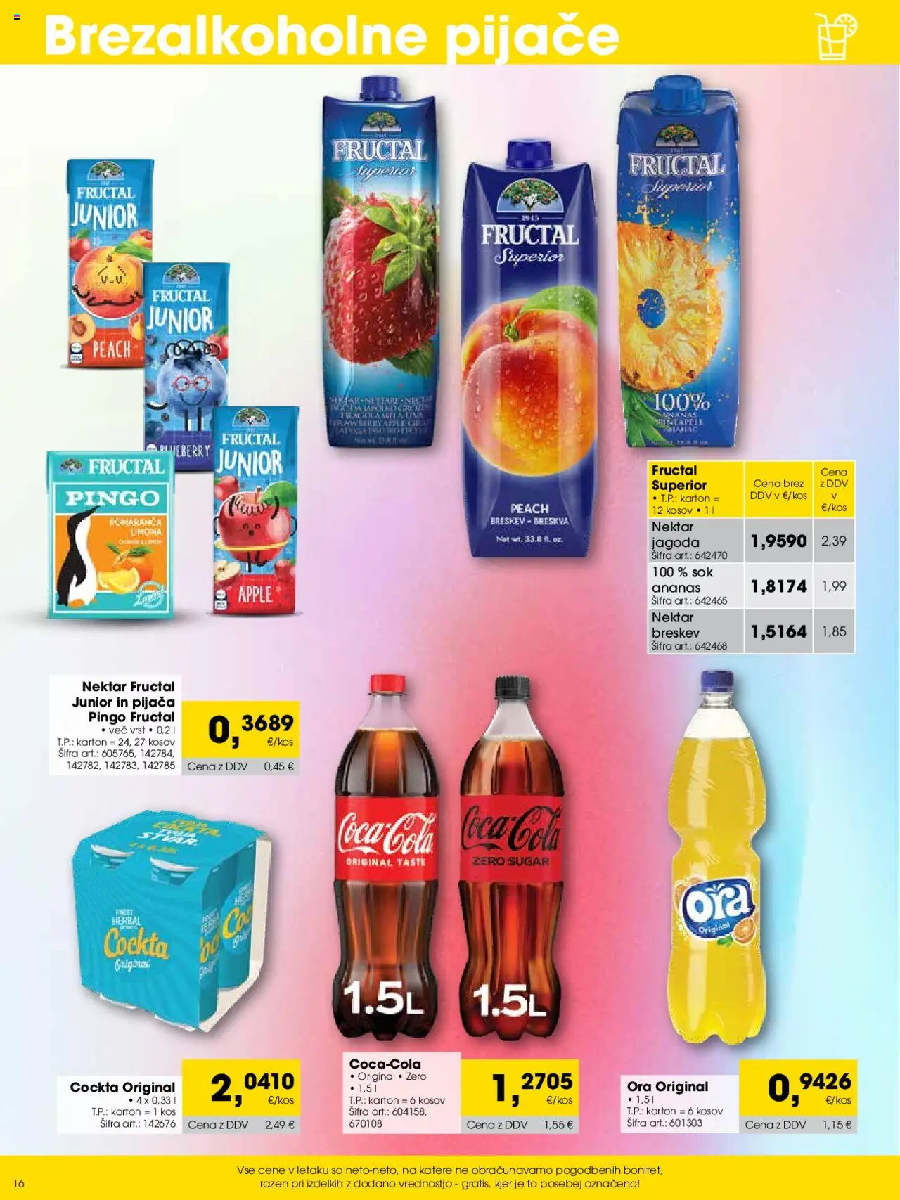 Tuš katalog cash & carry trgovec │ velja od 01.09.2025 | Stran: 16 | Izdelki: Kos, Ananas, Limona, Breskev