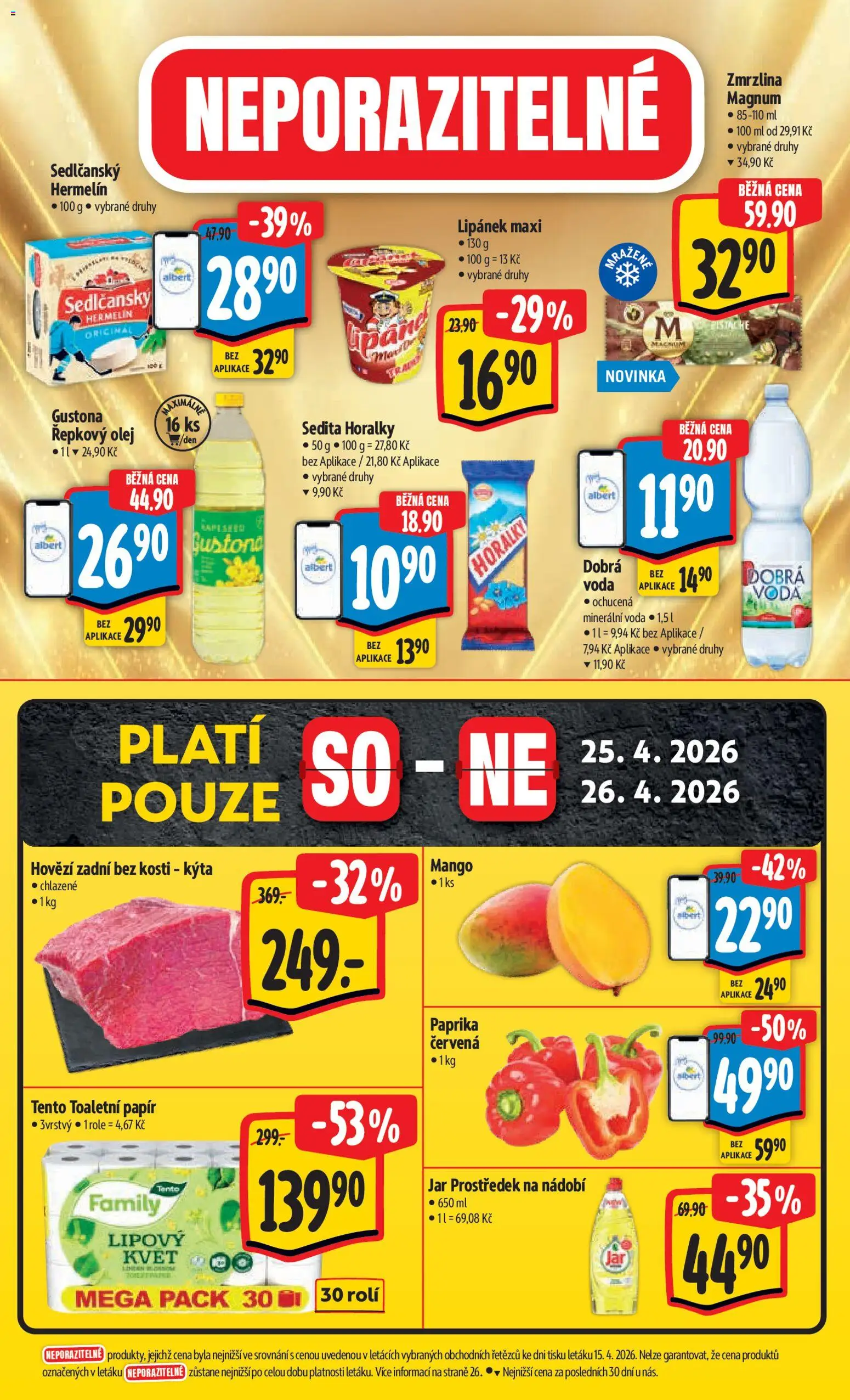 Albert leták - Hypermarket od 22.04.2026 | Strana: 43 | Produkty: Dobrá voda, Nádobí, Hovězí zadní, Jar
