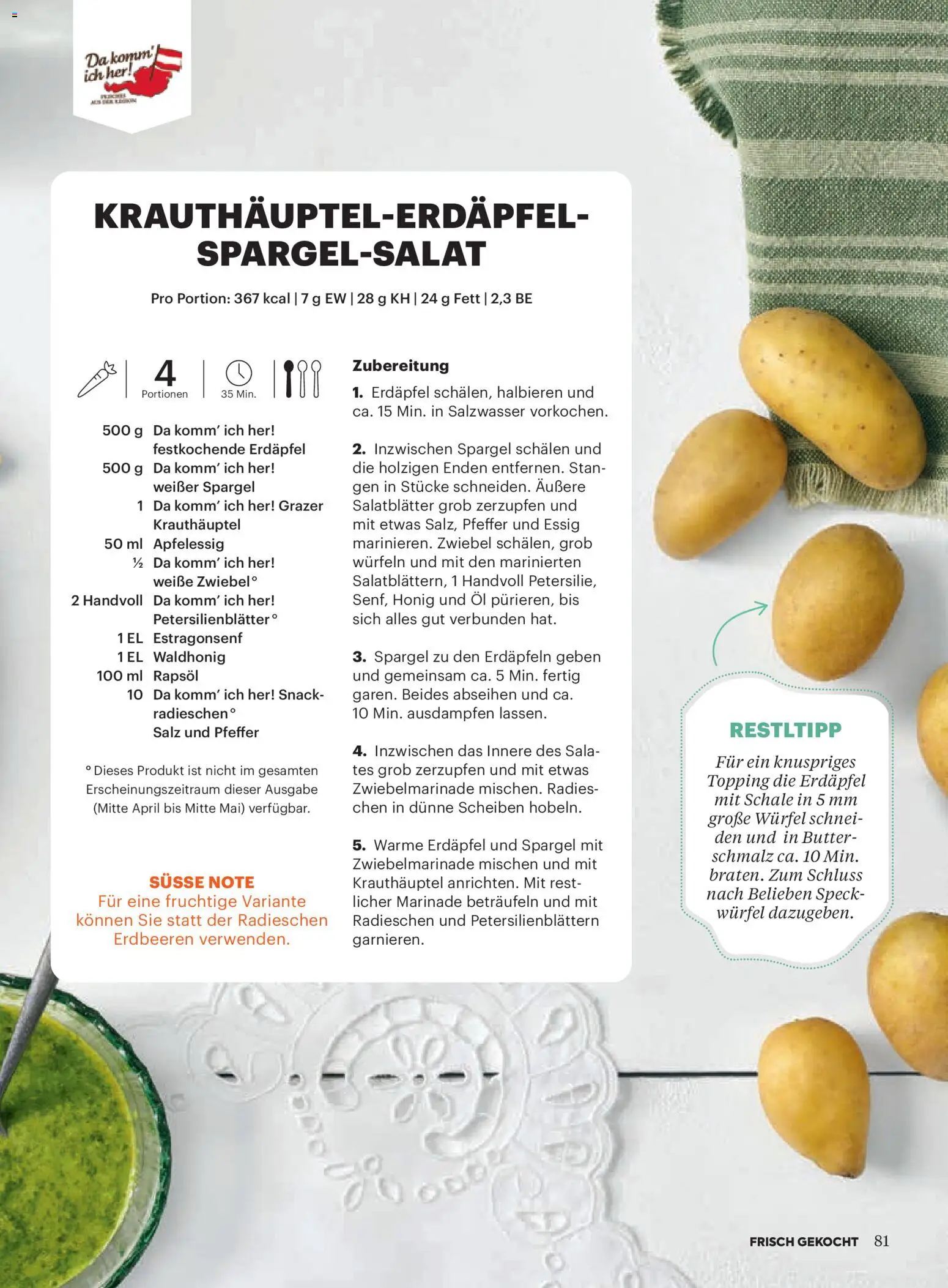 Billa Frisch Gekocht gültig ab 01.05.2026 | Seite: 81 | Produkte: Salz, Dolce gusto kapszula, Butter, Öl