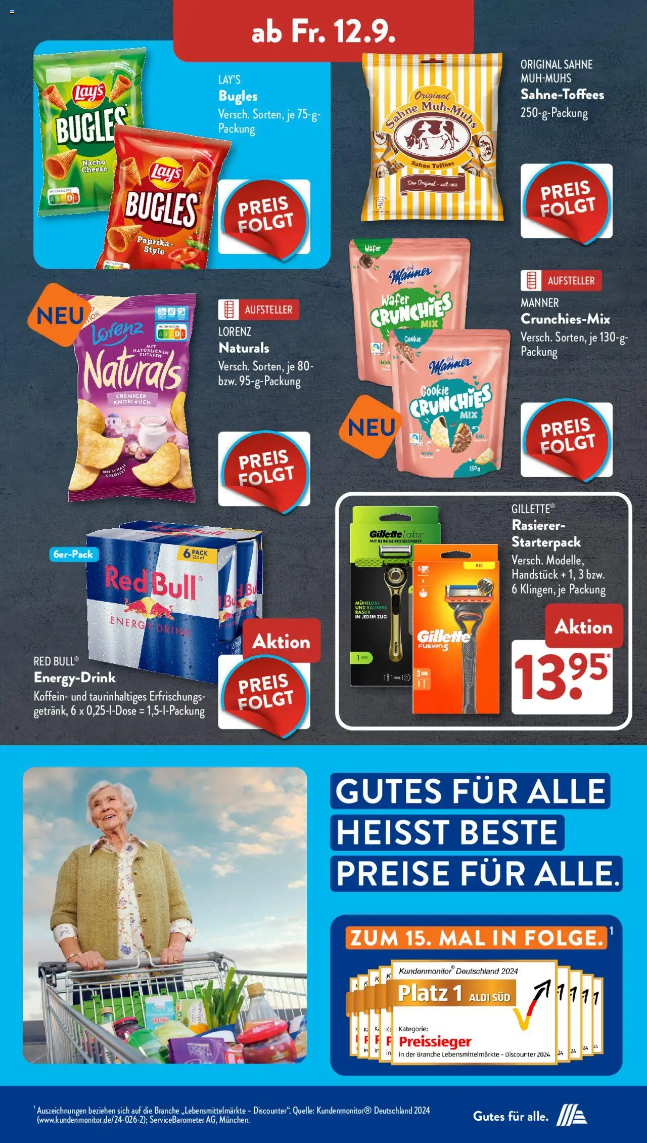 Aldi Süd Prospekt 	 - gültig ab dem 08.09.2025 | Seite: 14 | Produkte: Rasierer, Red bull, Energy, Sahne