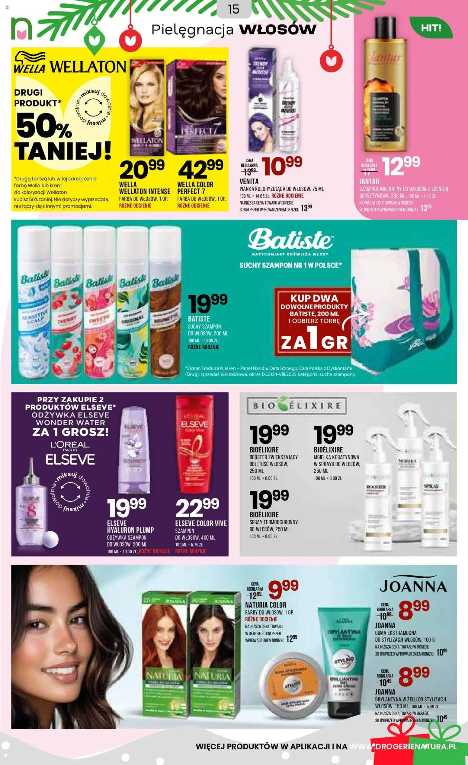 Drogerie Natura Gazetka od 10.12.2025 | Strona: 15 | Produkty: Szampon, Odżywka, Krem, Suchy szampon