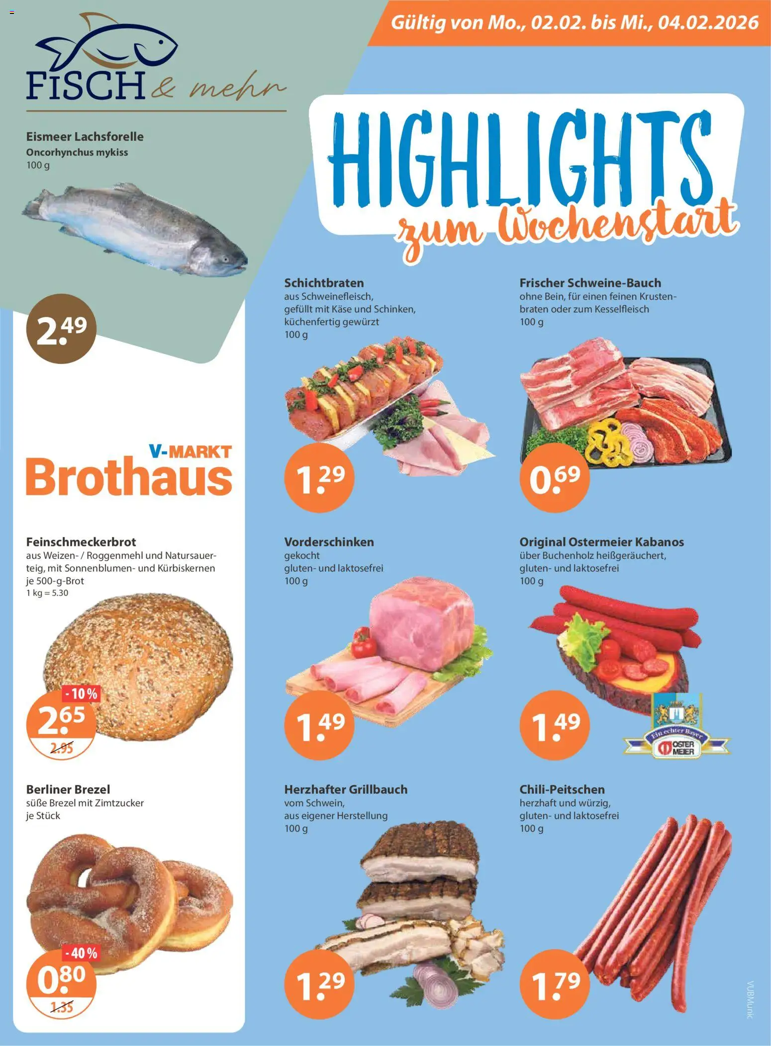 V-Markt - München – gültig ab 29.01.2026 | Seite: 18 | Produkte: Berliner, Käse, Schweinebauch, Fisch