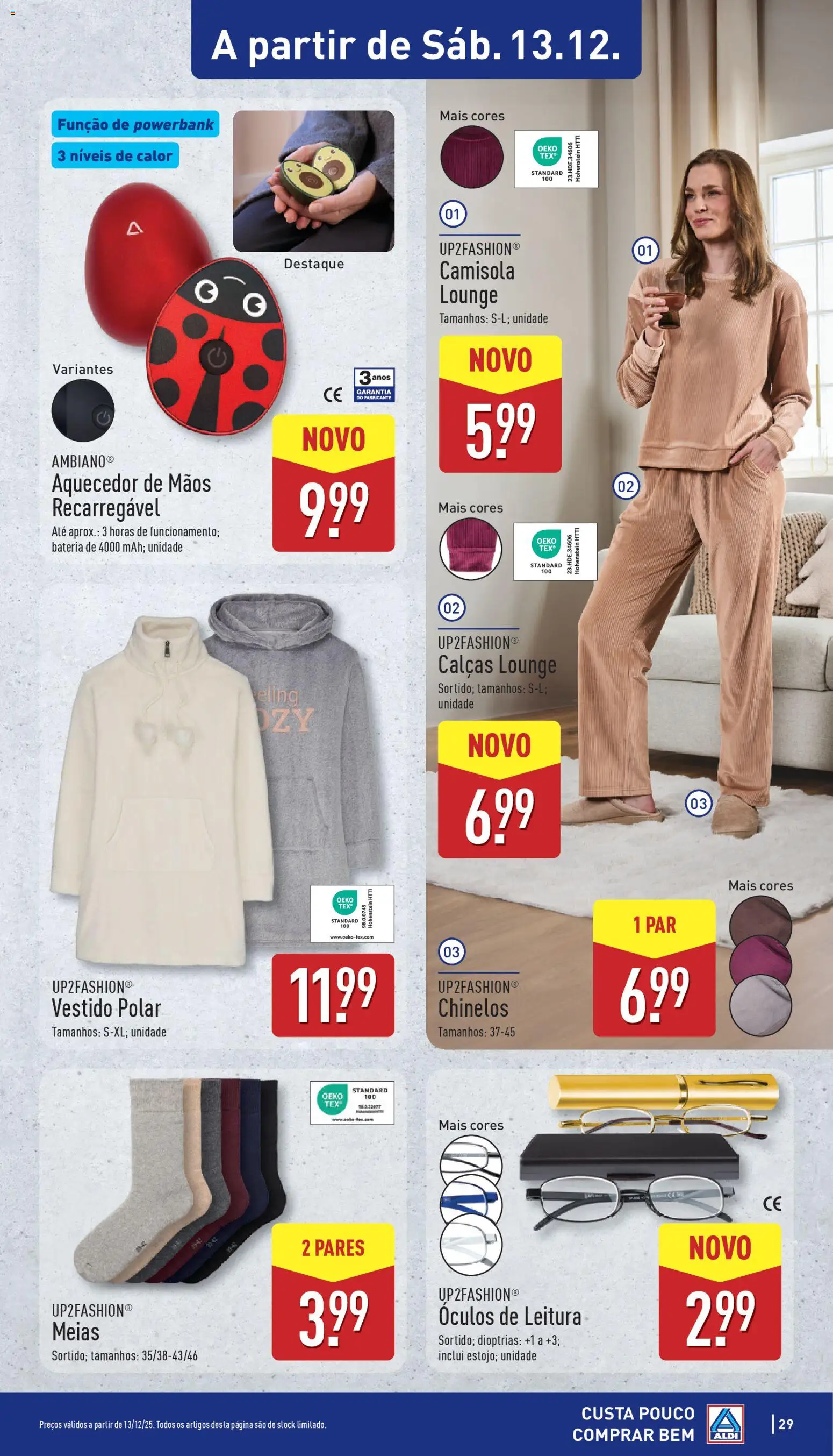 Aldi folheto │ válido de 08.12.2025 | Página: 29 | Produtos: Óculos, Vestido, Calças, Camisola