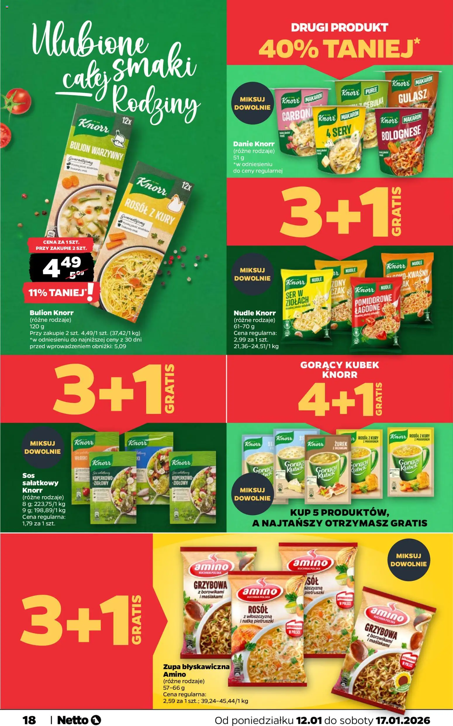Netto gazetka - Spożywcza od 12.01.2026 | Strona: 18 | Produkty: Gorący kubek, Bulion warzywny, Makaron, Gulasz