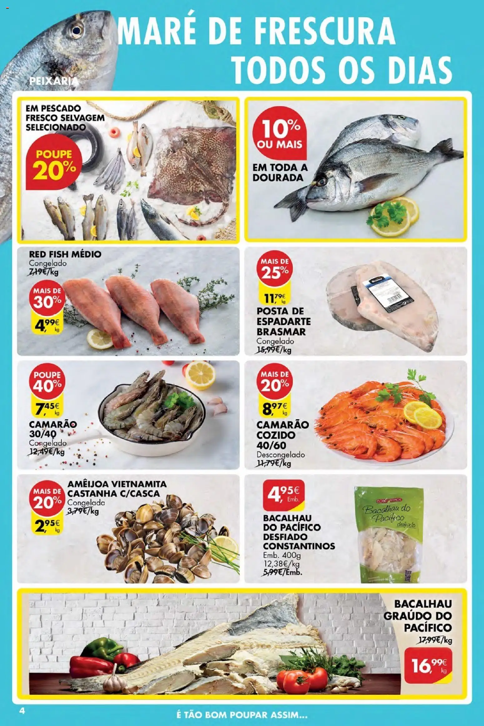 Pingo Doce Poupe Esta Semana Açores │ válido de 12.02.2026 | Página: 4 | Produtos: Dourada, Bacalhau, Camarão