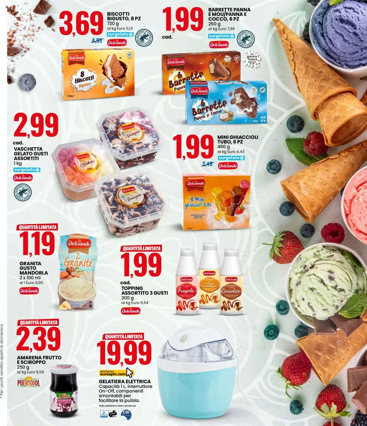 Volantino Eurospin del 03.07.2025 | Pagina: 9 | Prodotti: Biscotti, Gelato, Limone, Topping