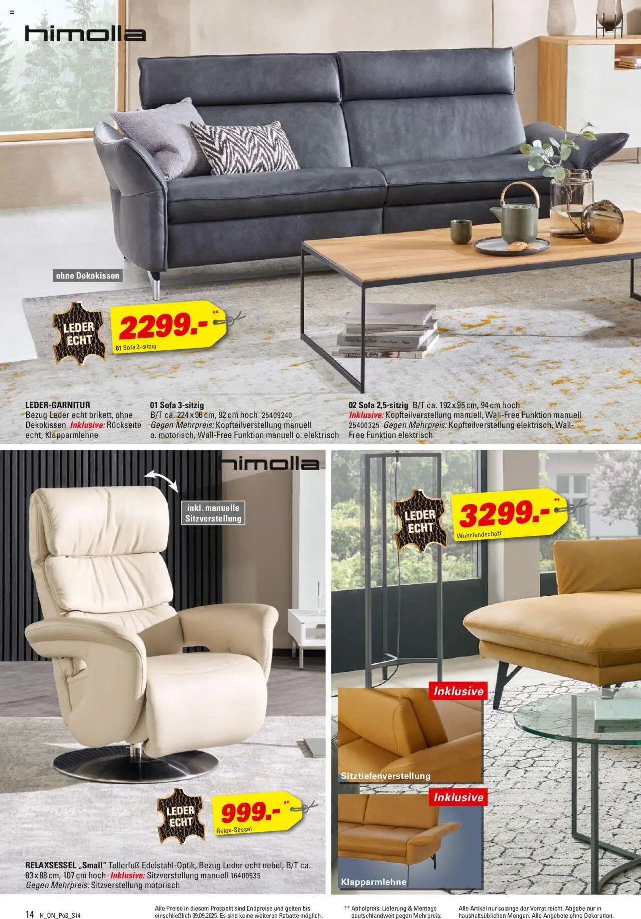 Höffner - Polster Spezial - gültig ab dem 27.08.2025 | Seite: 14 | Produkte: Wohnlandschaft, Relaxsessel, Sofa