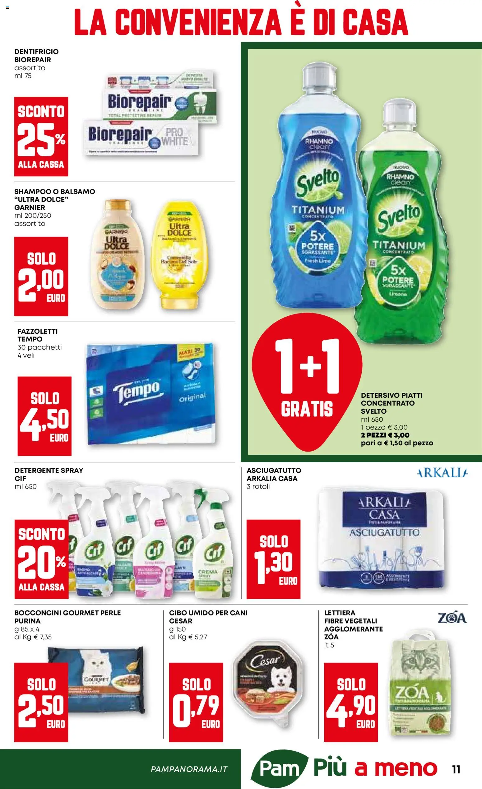 Volantino PAM del 29.01.2026 | Pagina: 11 | Prodotti: Shampoo, Balsamo, Dentifricio, Asciugatutto