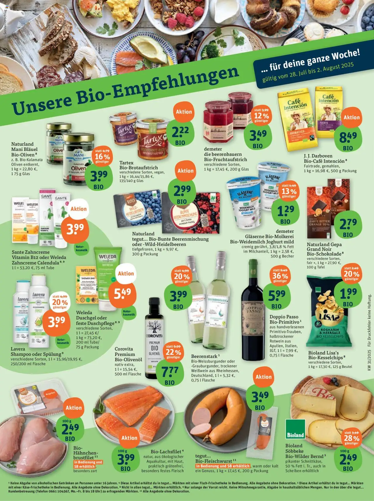 Tegut - Baden-Württemberg - gültig ab dem 28.07.2025 | Seite: 2 | Produkte: Hahnchen, Weißwein, Doppio Passo, Fleisch