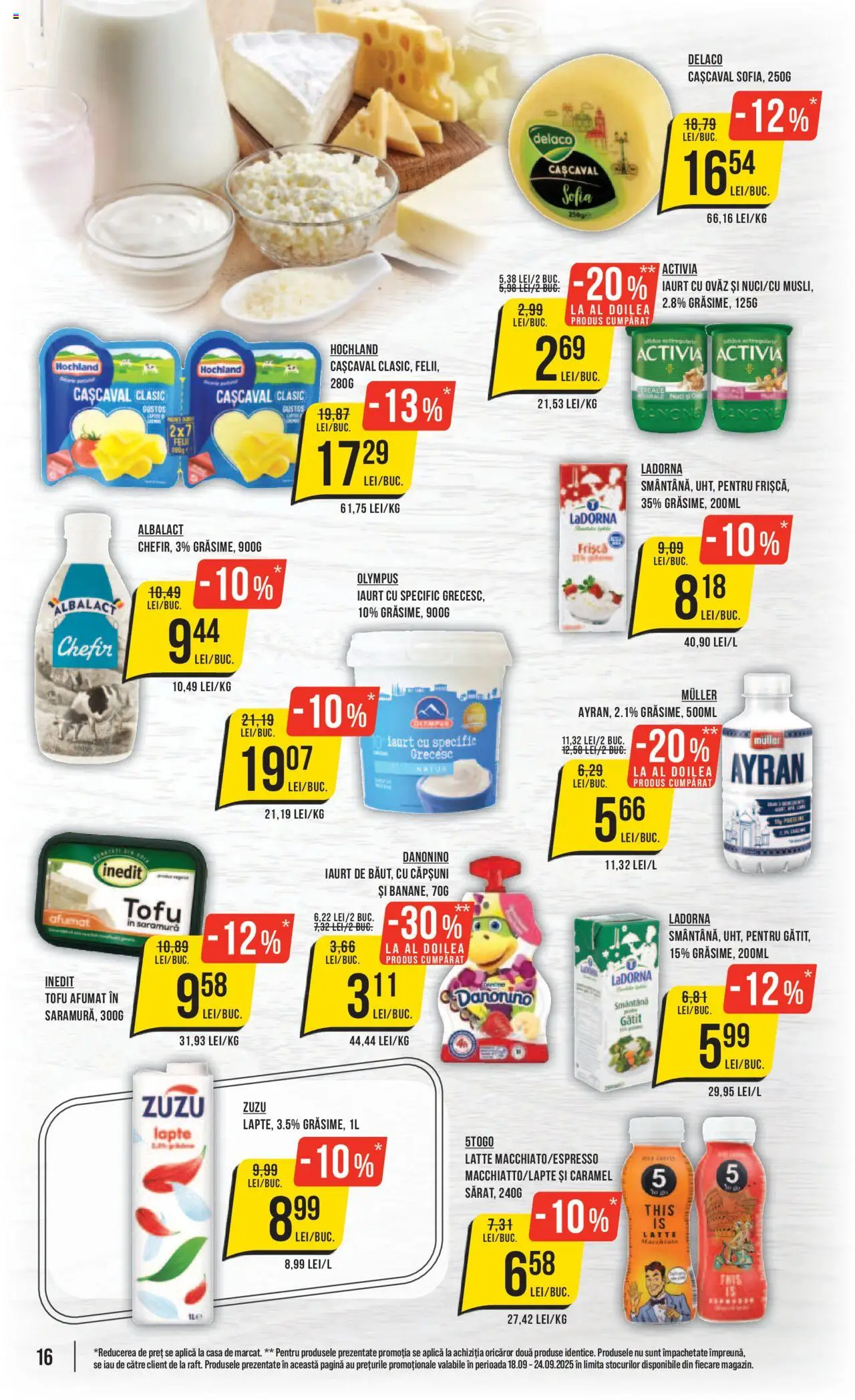 Noul catalog Mega Image – valabil de la 18.09.2025 | Pagină: 16 | Produse: Cașcaval, Iaurt, Nuci, Smântână