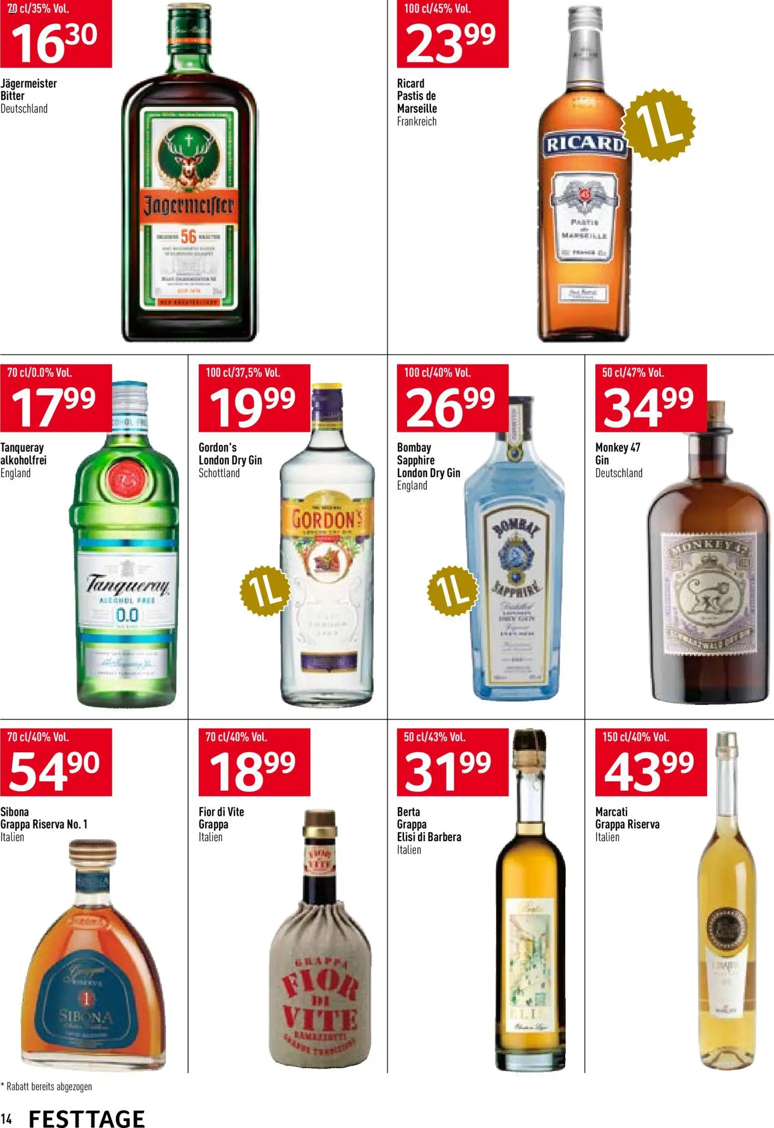 Prodega Aktionen Festtage – gültig ab 24.11.2025 | Seite: 14 | Produkte: Gin