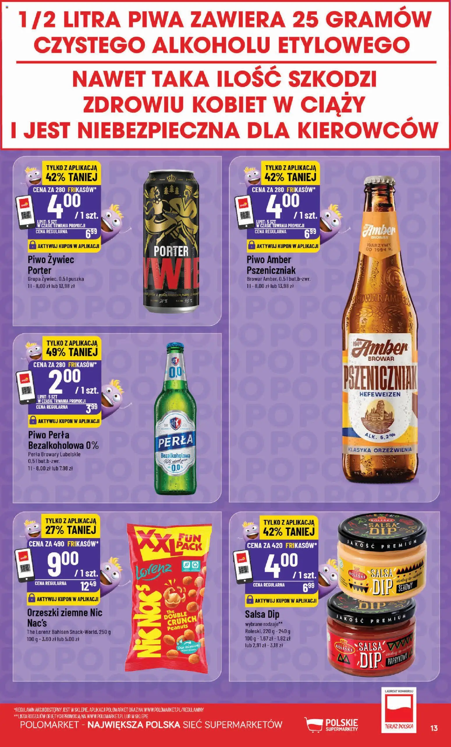 POLOmarket Gazetka - Frikasowe Hity od 29.10.2025 | Strona: 13 | Produkty: Piwo perła, Orzeszki ziemne, Piwo