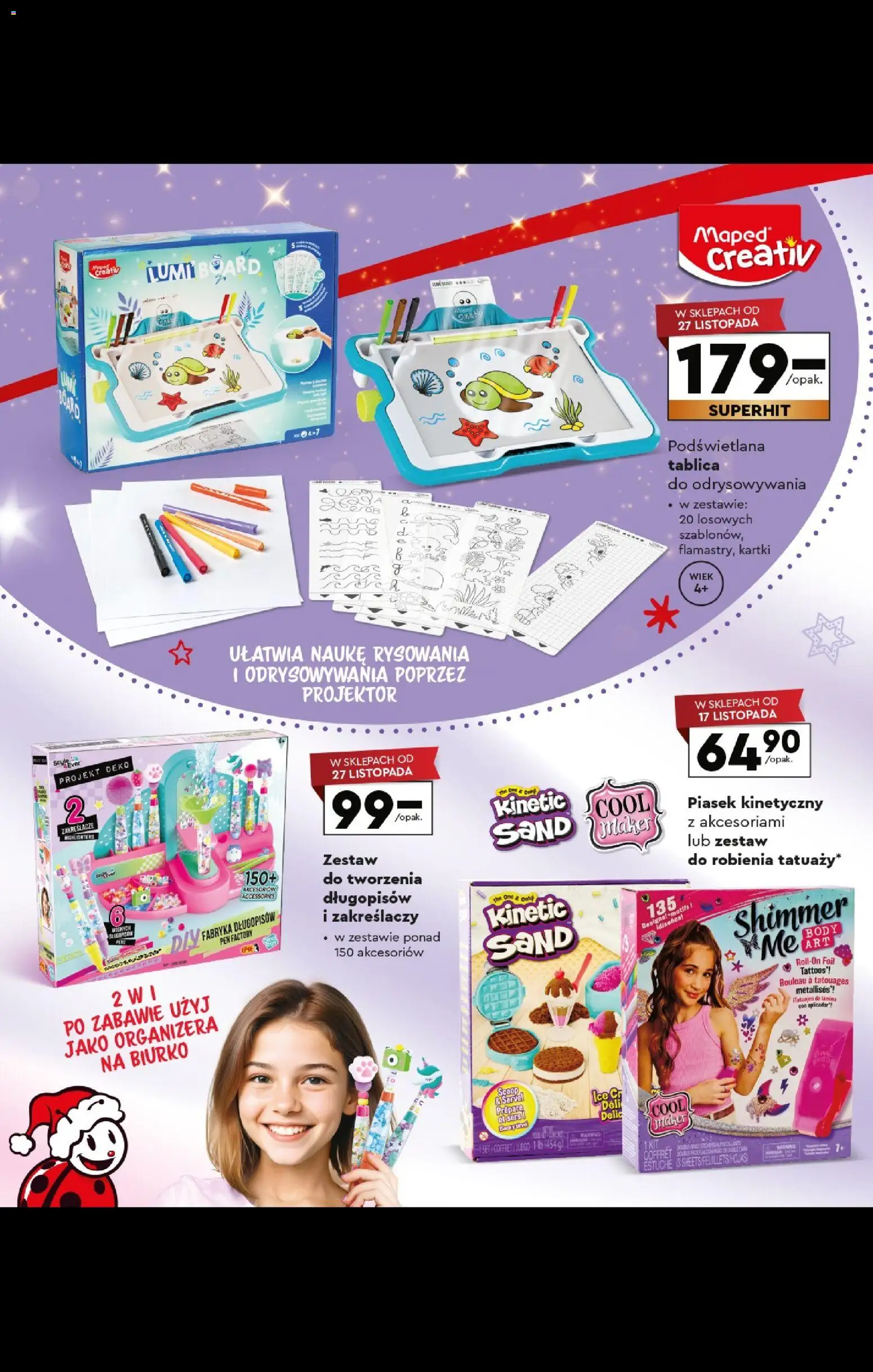 Biedronka gazetka - Kraina zabawek od 27.10.2025 | Strona: 76 | Produkty: Biurko, Body