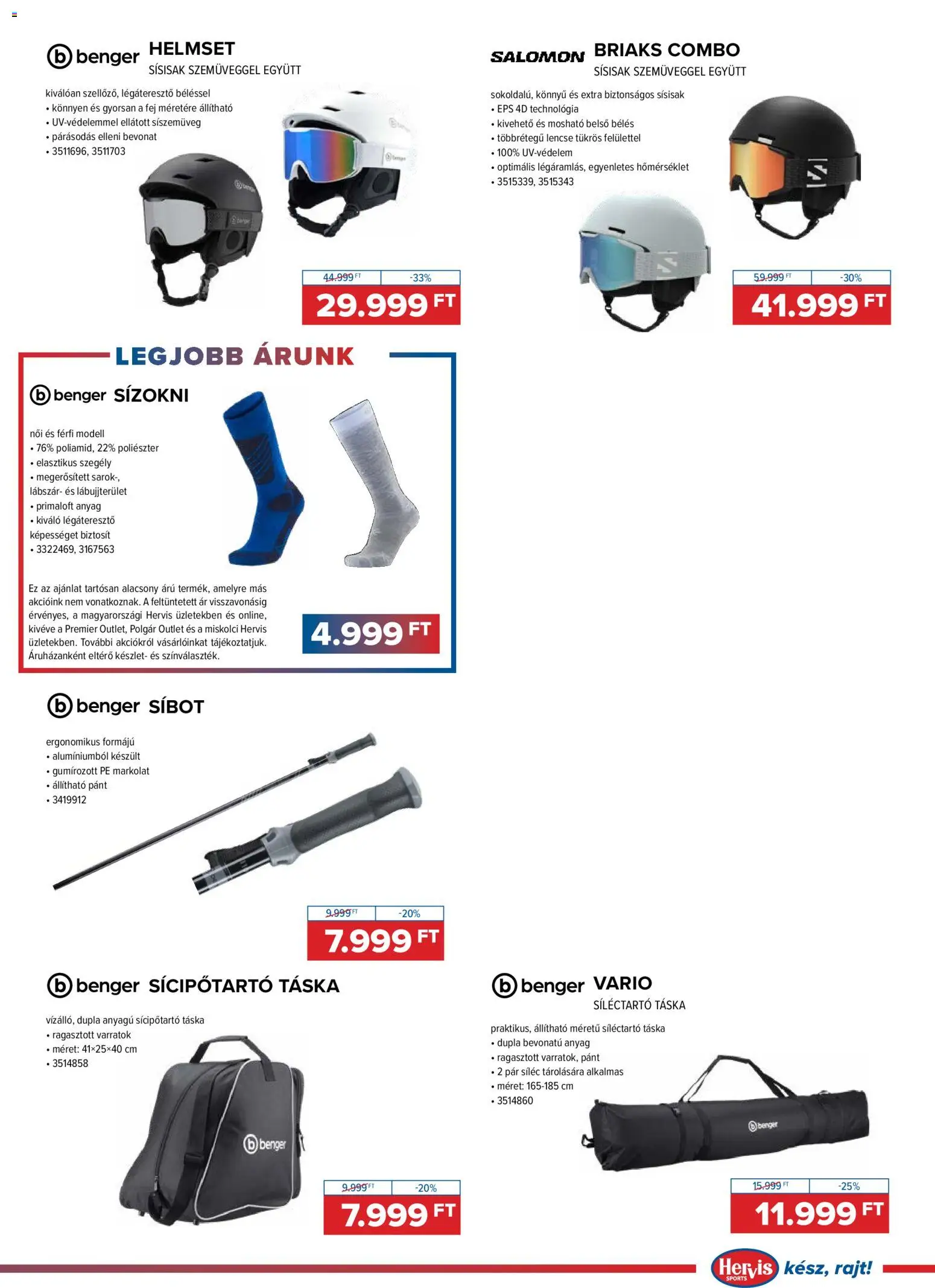 Hervis Sports akciós ujság - amely érvényes a következő dátumtól: 11.11.2025 | Oldal: 3 | Termékek: Sízokni, Táska, Lencse