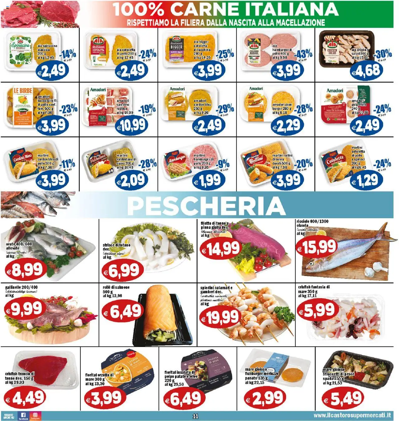 Volantino Il Castoro del 17.09.2025 | Pagina: 11 | Prodotti: Pollo, Insalata, Patate, Spiedini