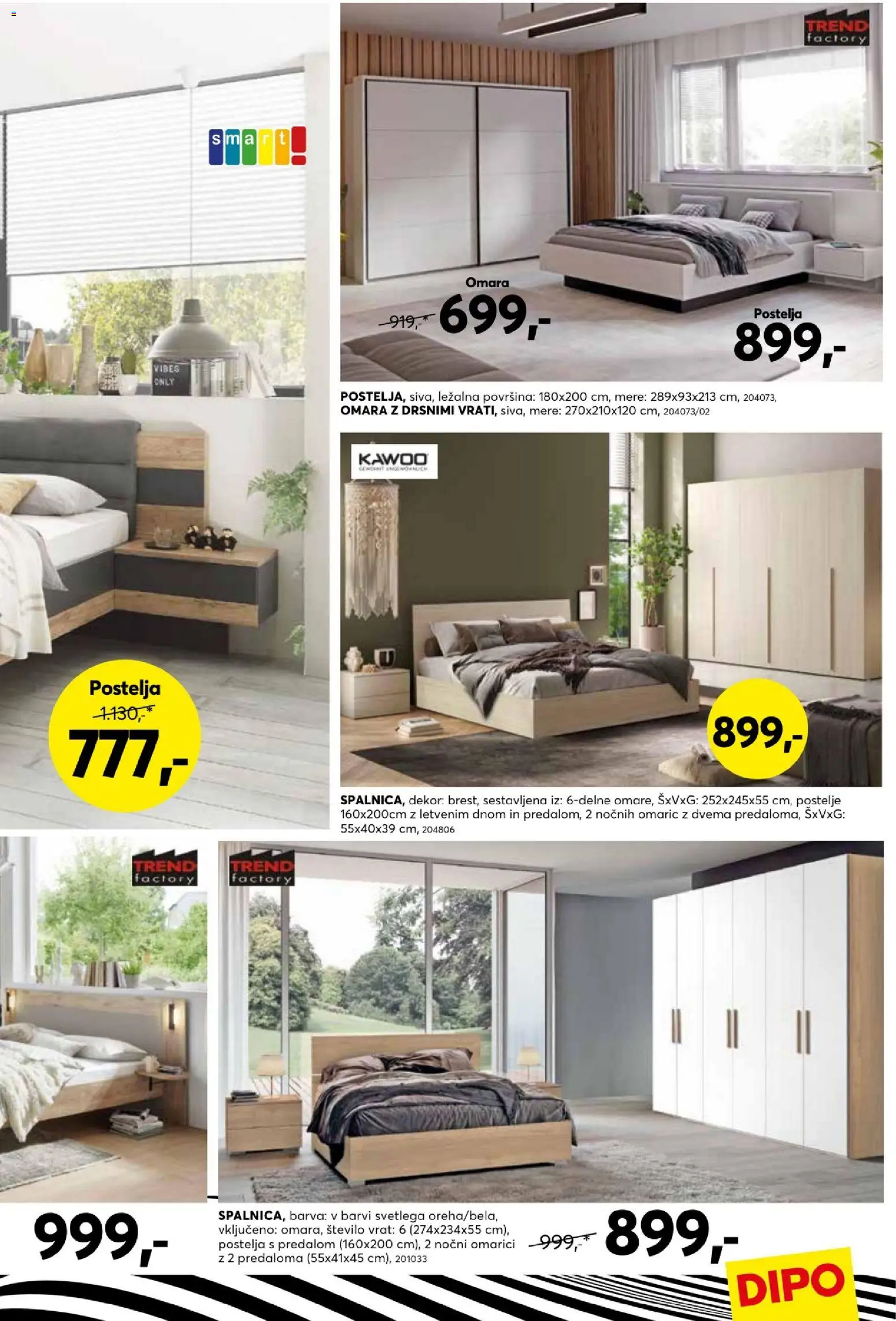 Novi Dipo katalog ponudbe – veljaven od 11.03.2026 | Stran: 11 | Izdelki: Postelja, Omara, Barva