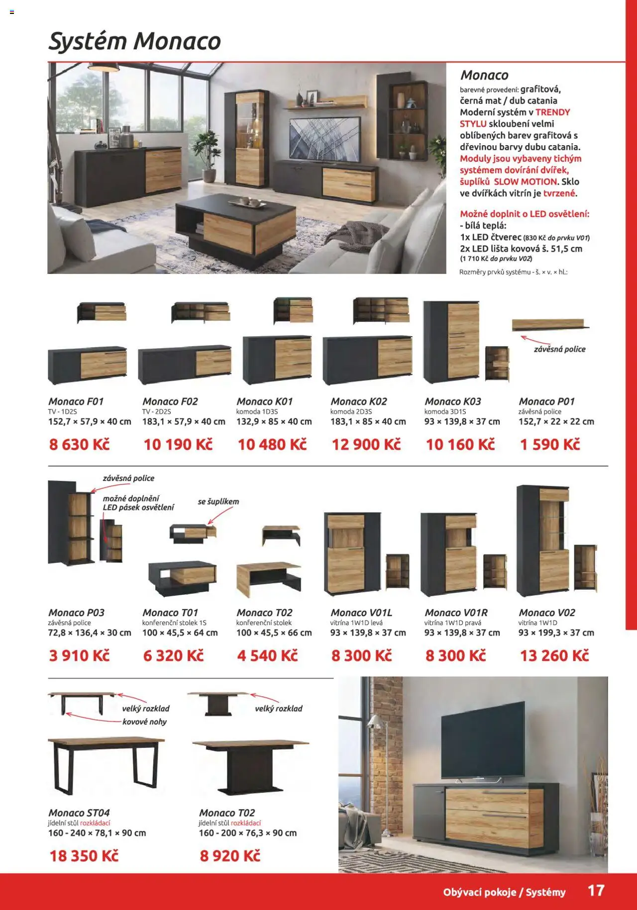 ORFA nábytek katalog 2024-2025 od 15.08.2024 | Strana: 17 | Produkty: Tv, LED pásek, Stolek, Stůl