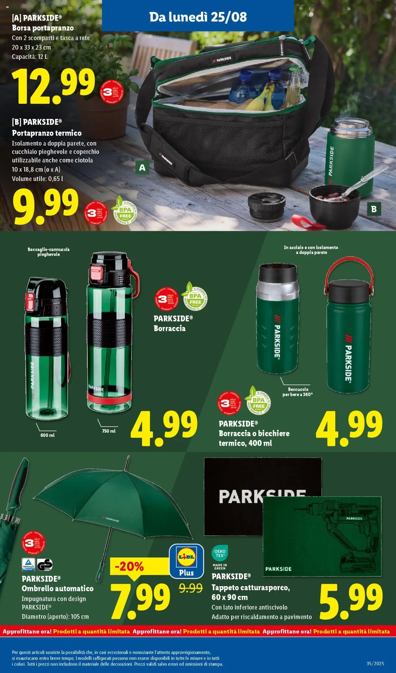 Volantino Lidl del 25.08.2025 | Pagina: 33 | Prodotti: Pavimento, Ombrello, Borsa, Tappeto