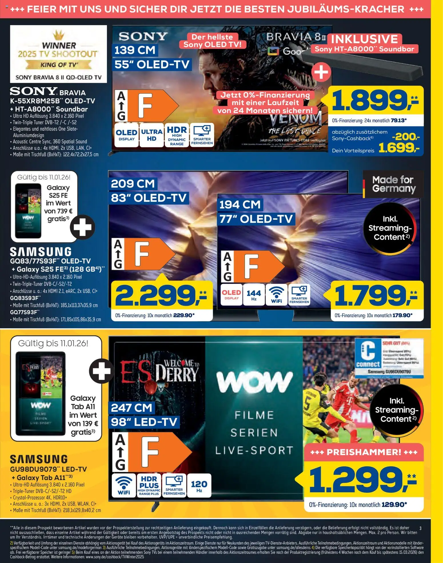 Euronics - Black Friday – gültig ab 19.11.2025 | Seite: 3 | Produkte: Sony, Fernsehen, Samsung, Soundbar