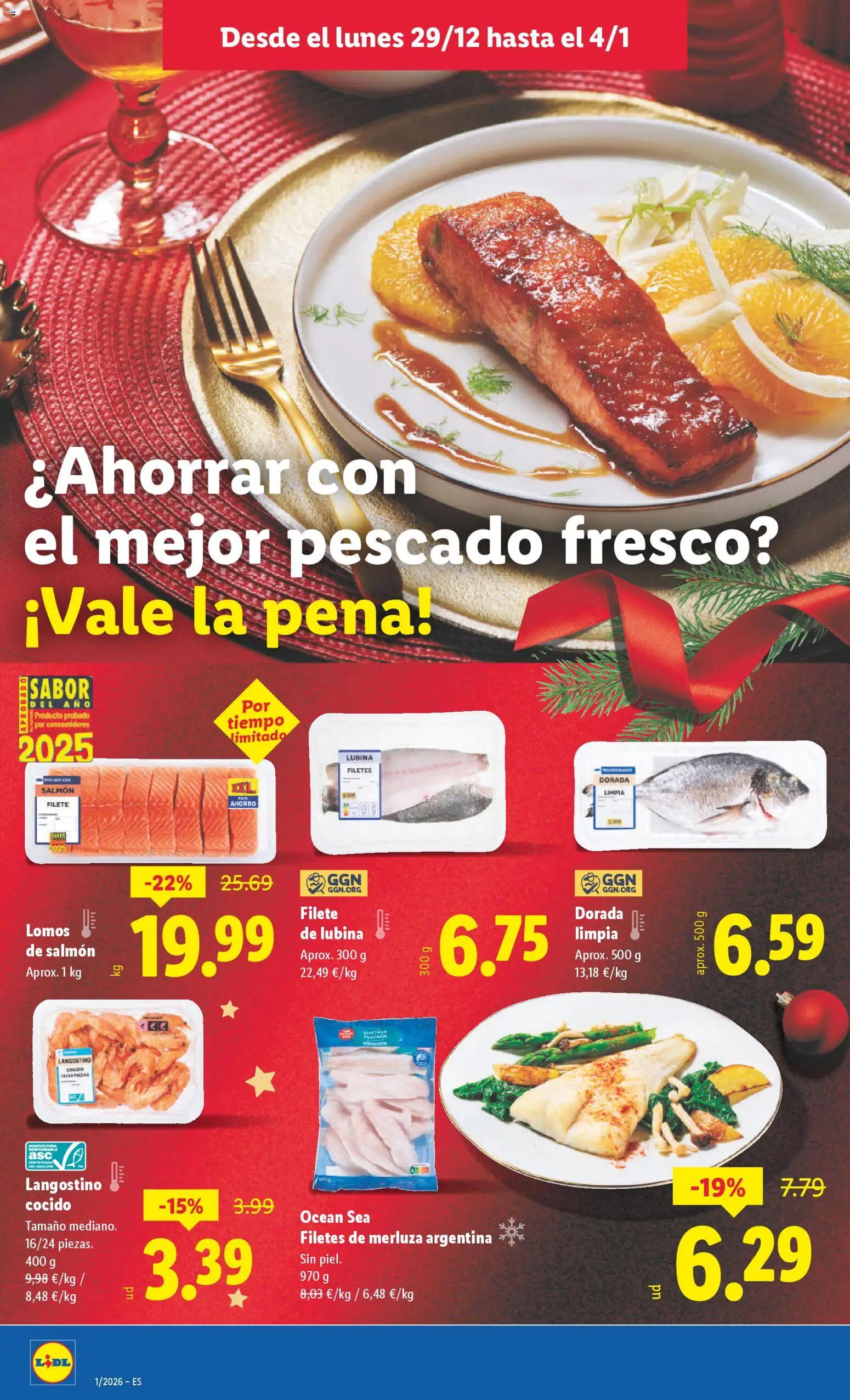 Lidl folleto │ válido desde el 29.12.2025 | Página: 6 | Productos: Pescado, Filetes de merluza, Filete, Langostino