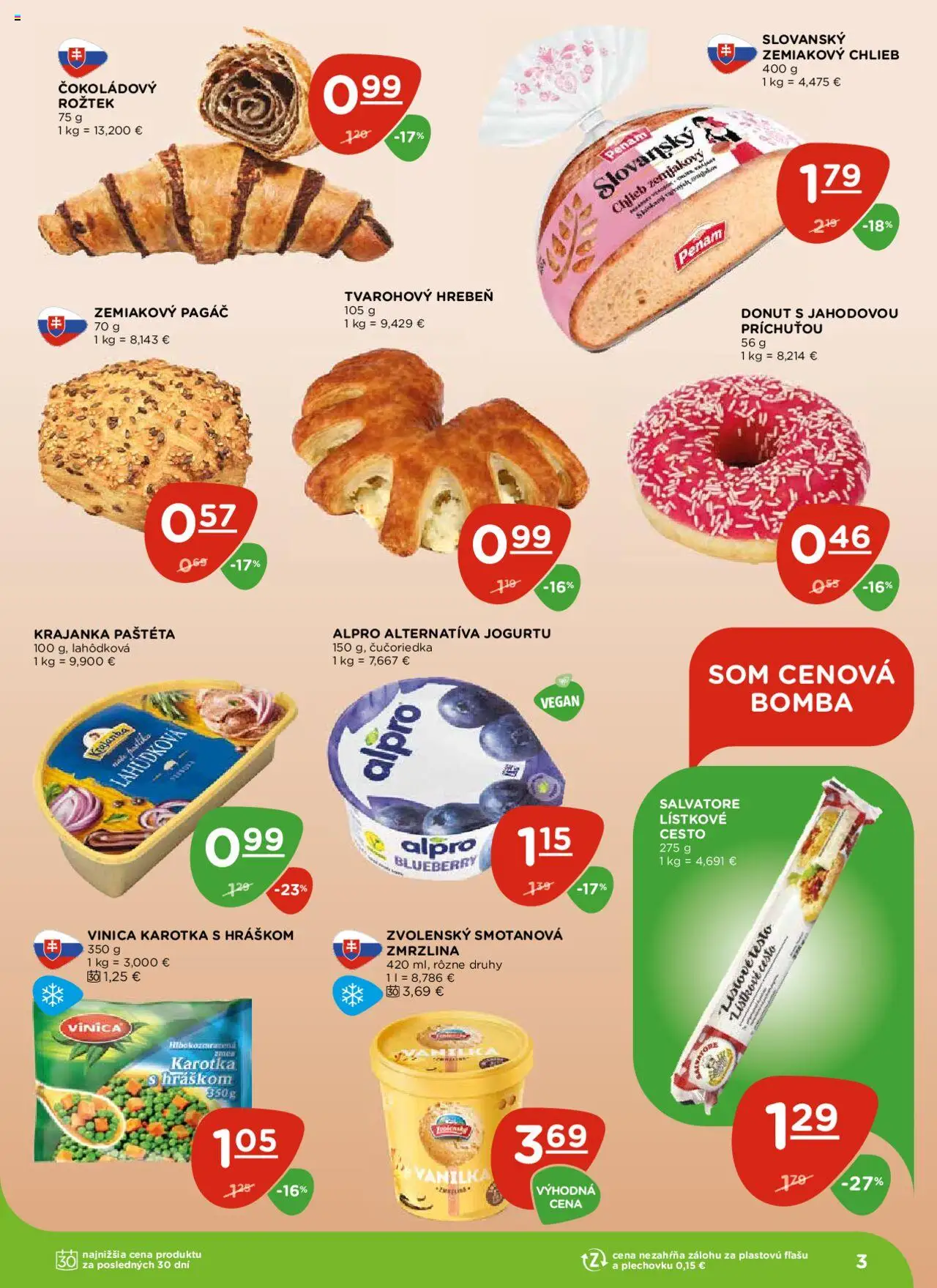 Terno leták │ platný od 07.08.2025 | Strana: 3 | Produkty: Chlieb, Donut, Lístkové cesto, Šál