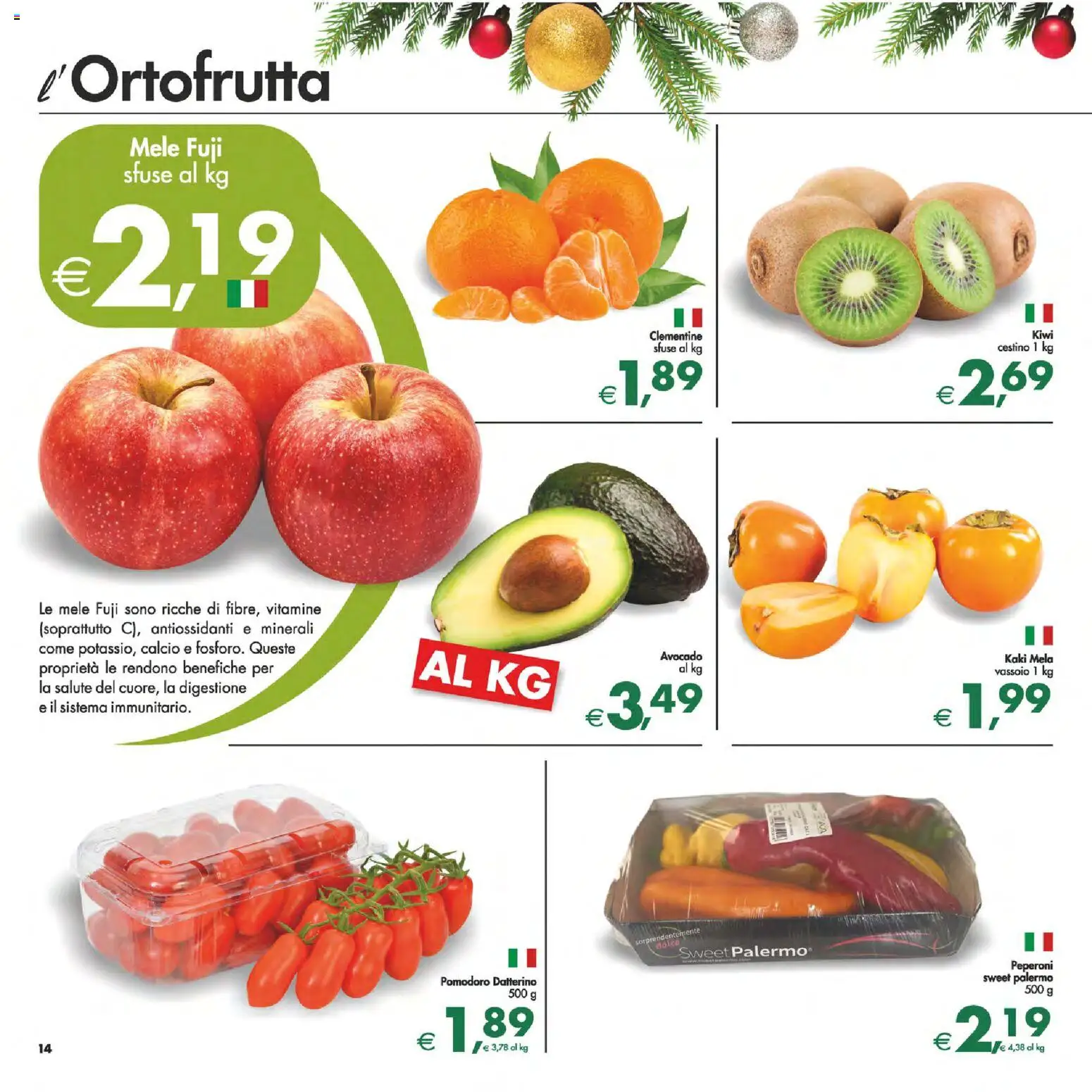 Volantino Decò del 05.12.2025 | Pagina: 14 | Prodotti: Mele, Peperoni, Pomodoro, Cestino