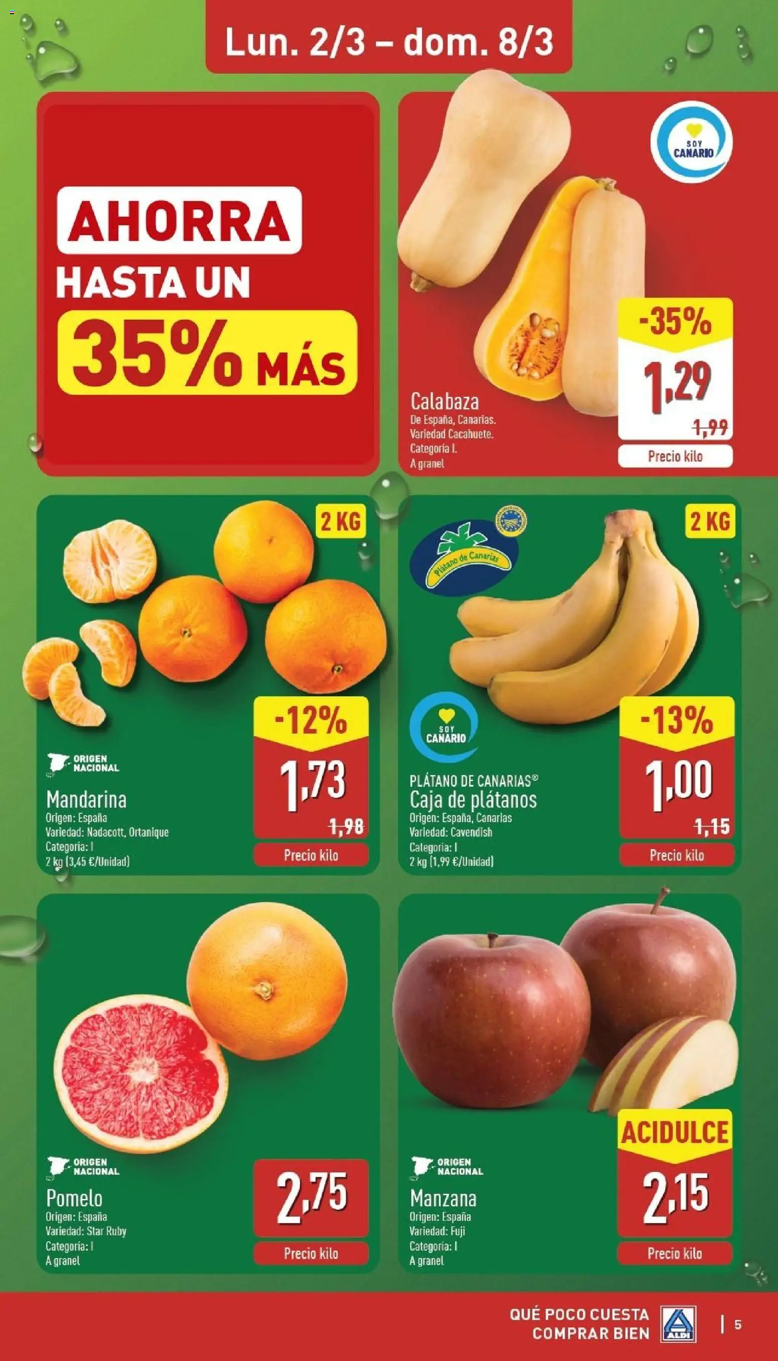 Aldi folleto Canarias │ válido desde el 02.03.2026 | Página: 5 | Productos: Πράσινο τσάι, Manzana, Apple, Caja