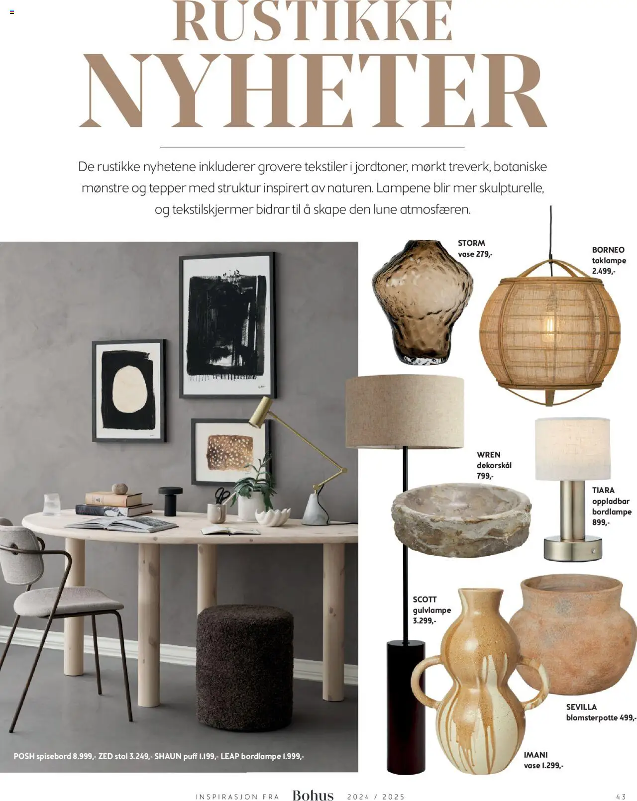  | Side: 43 | Produkter: Taklampe, Puff, Stol, Vase